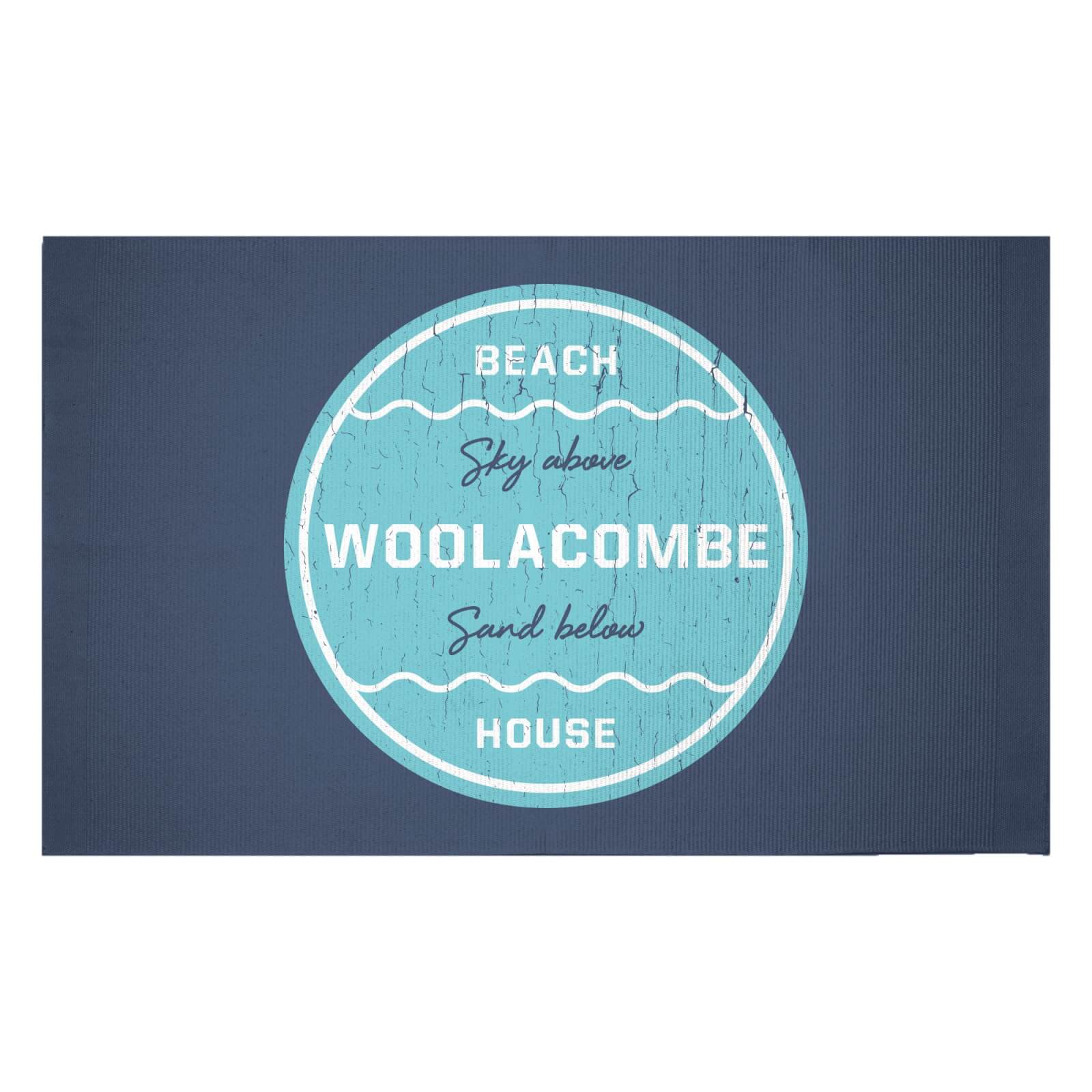 Woolacombe Beach Badge Woven Rug - Small