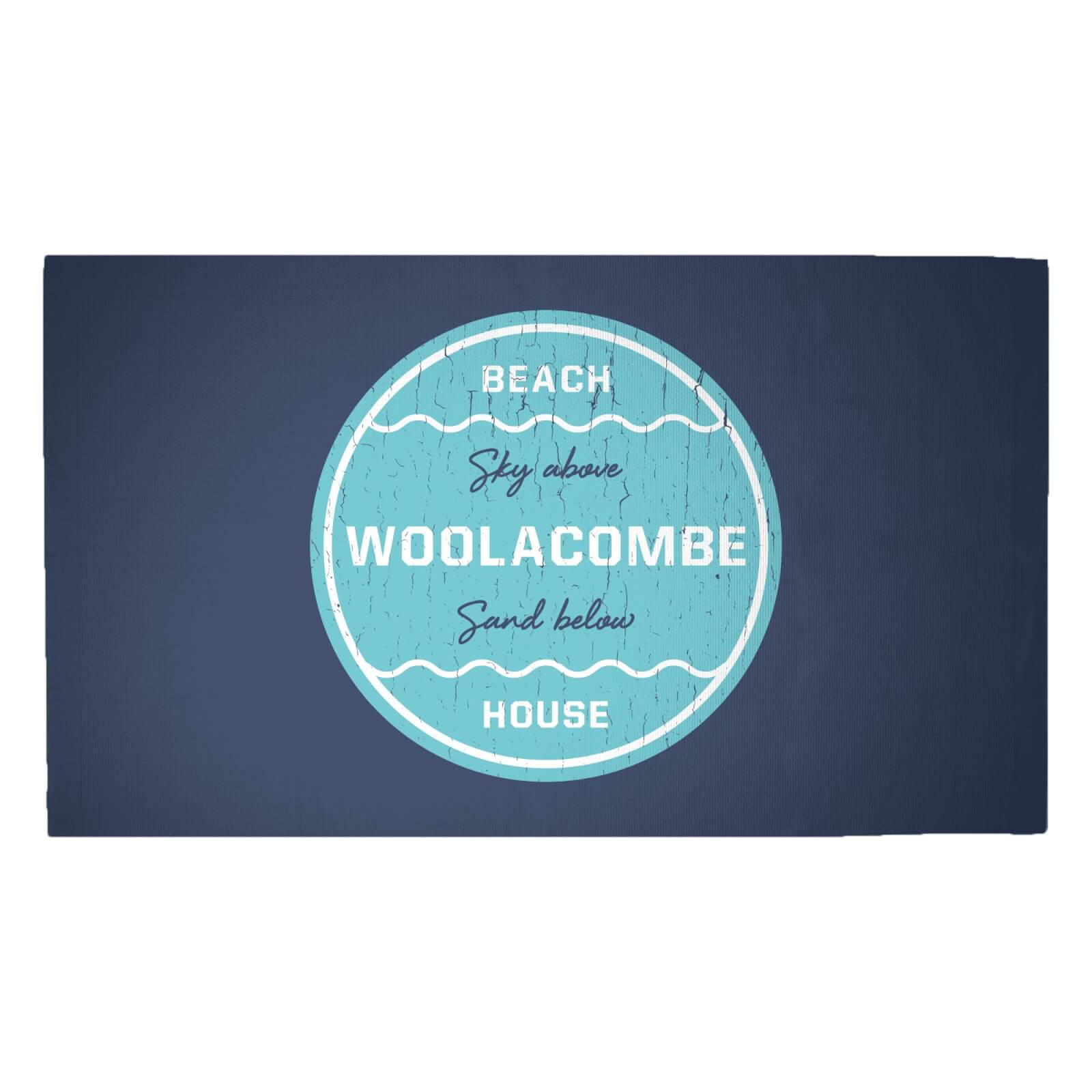 Woolacombe Beach Badge Woven Rug - Medium