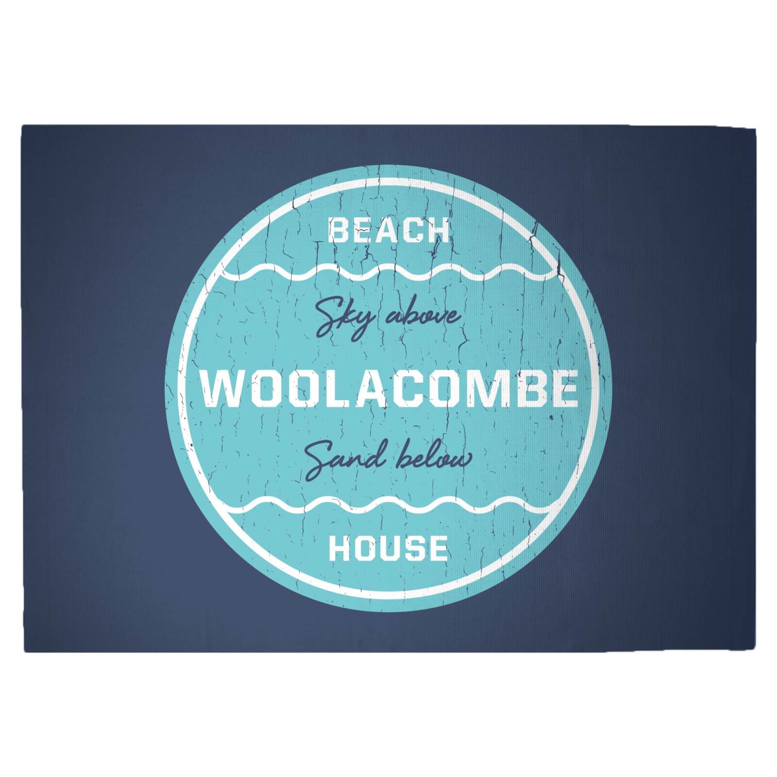 Woolacombe Beach Badge Woven Rug - Large