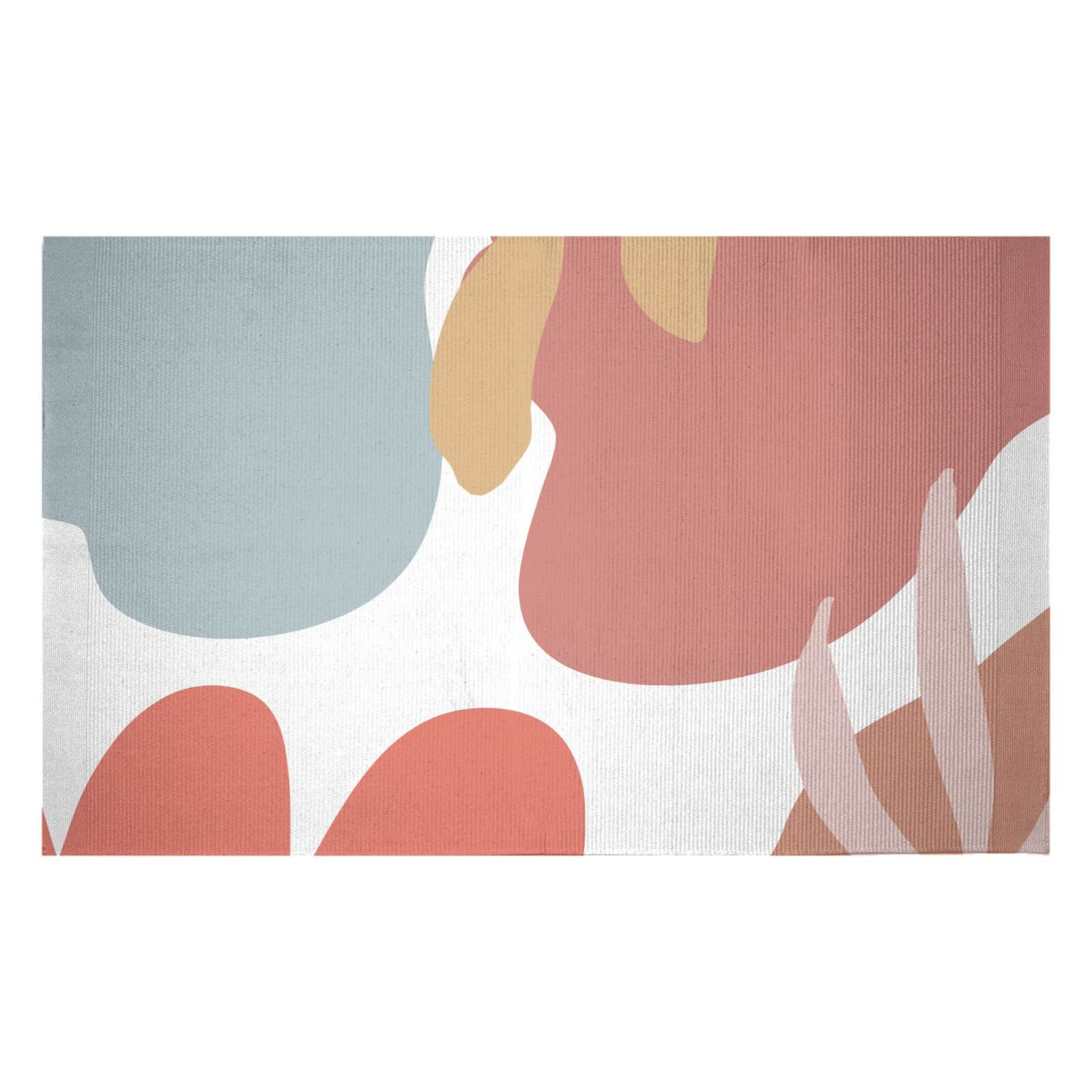 Abstract Clouds And Leaves Woven Rug - Small