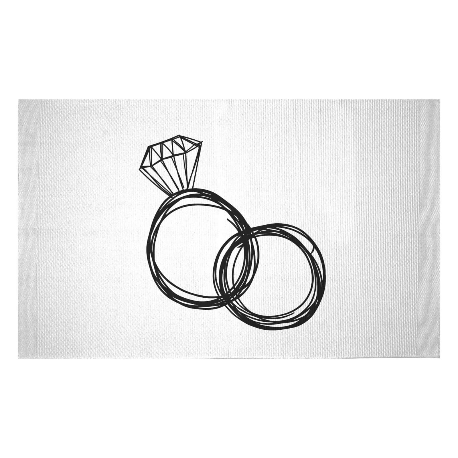 Hand Drawn Engagement Woven Rug - Small