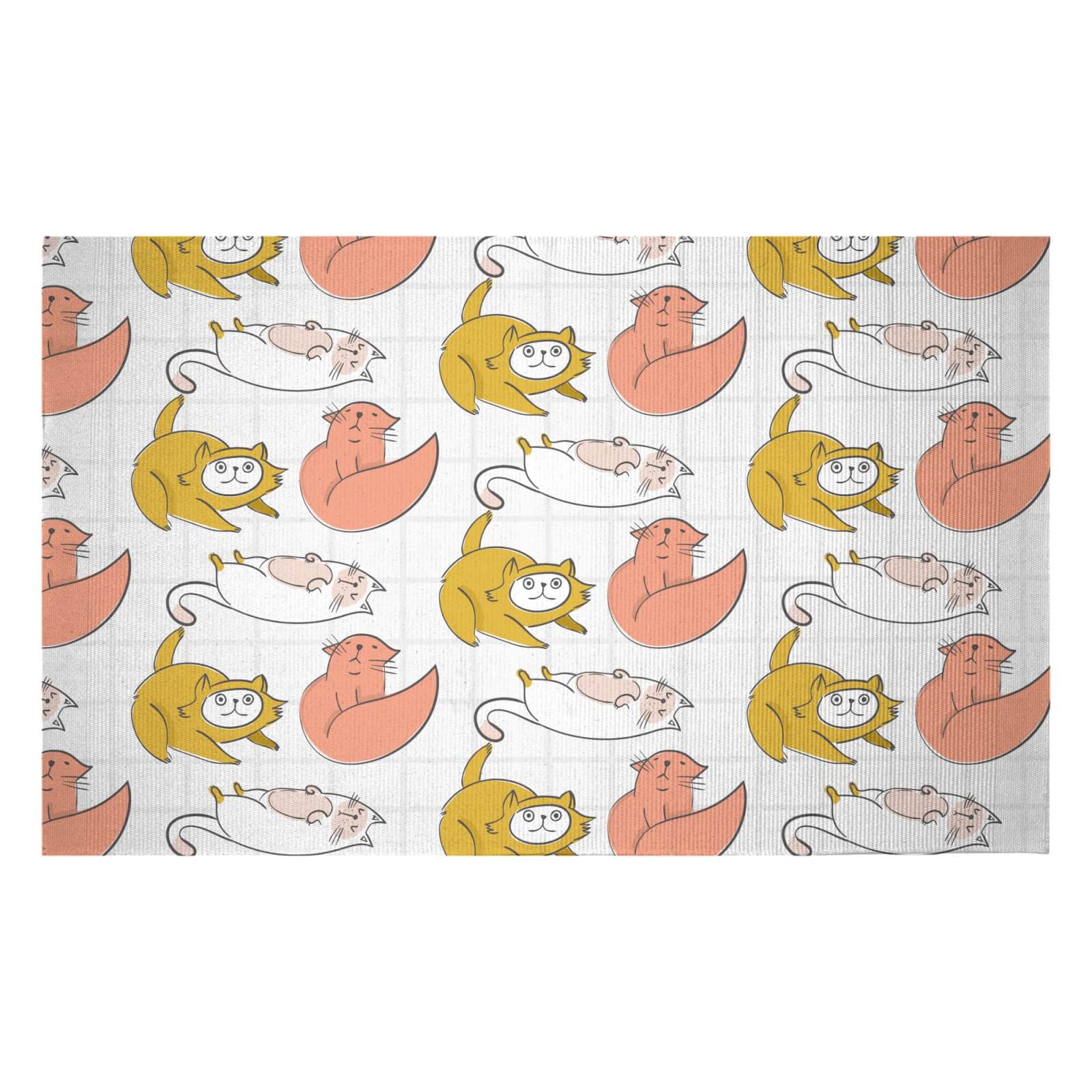 Cat Pattern Woven Rug - Small