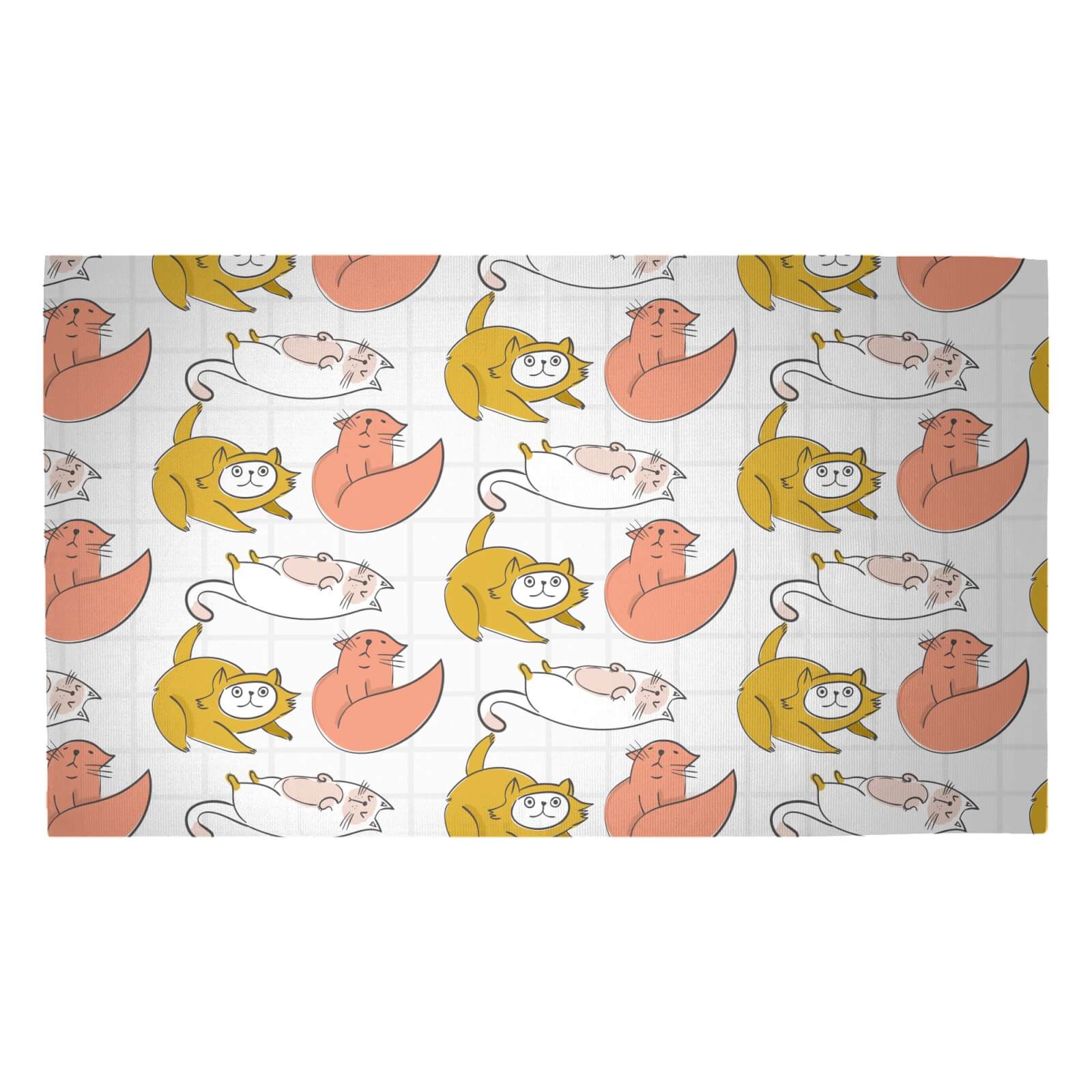 Cat Pattern Woven Rug - Medium