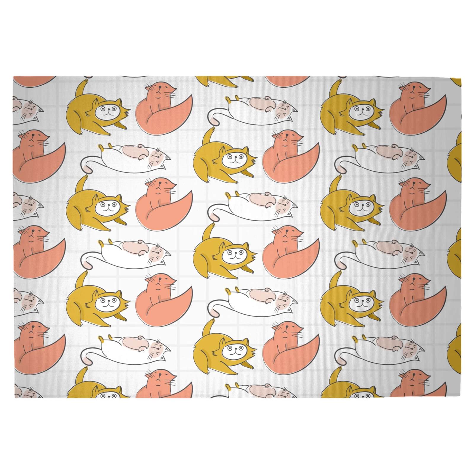 Cat Pattern Woven Rug - Large