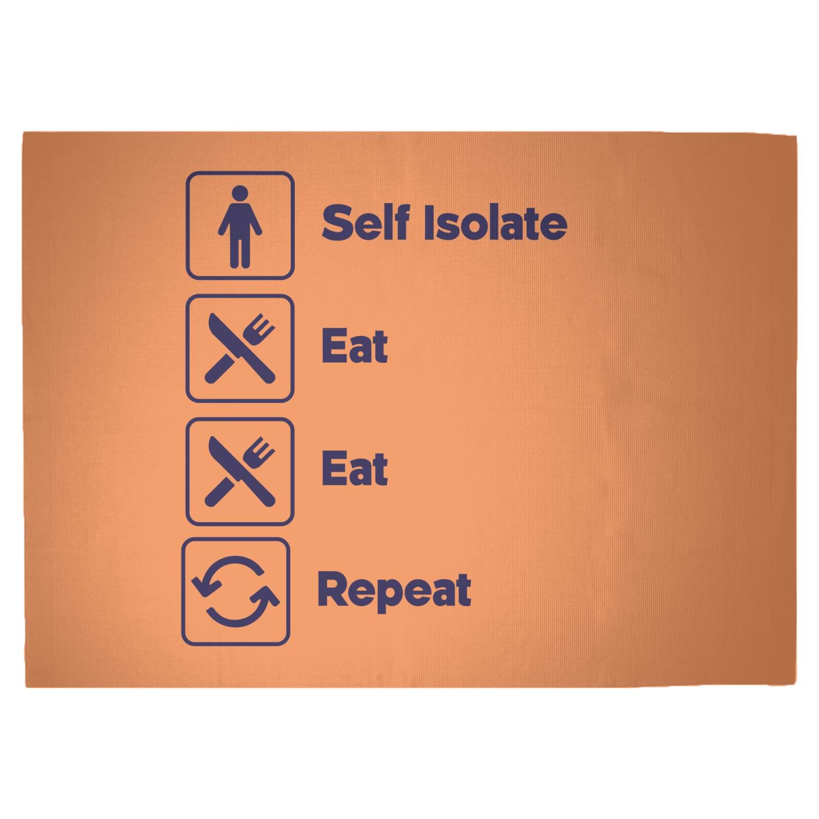 Mens Self Isolate Eat Eat Repeat Woven Rug - Large