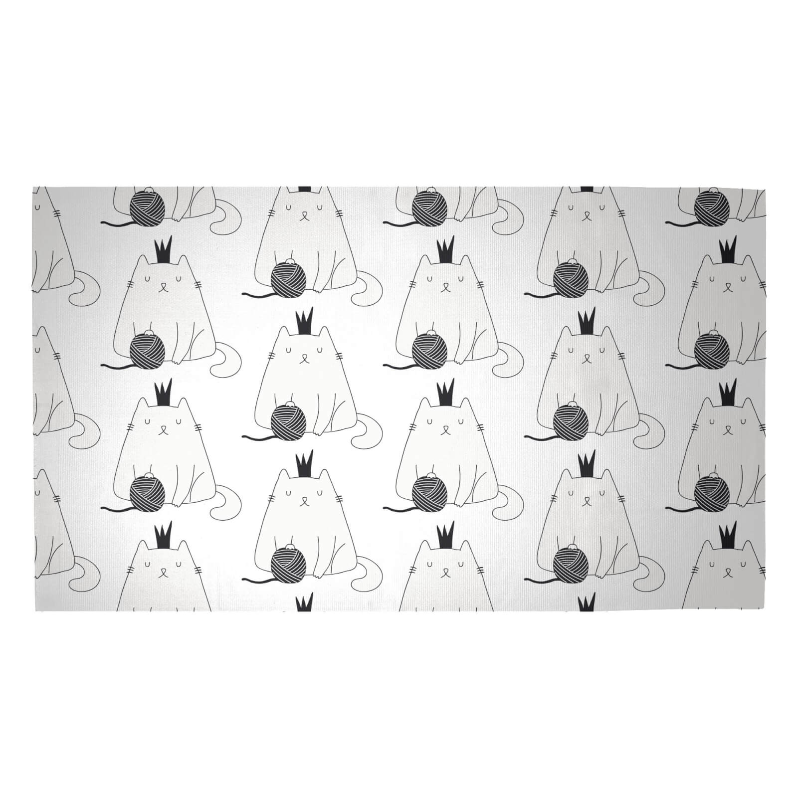 Cat And Wool Woven Rug - Medium