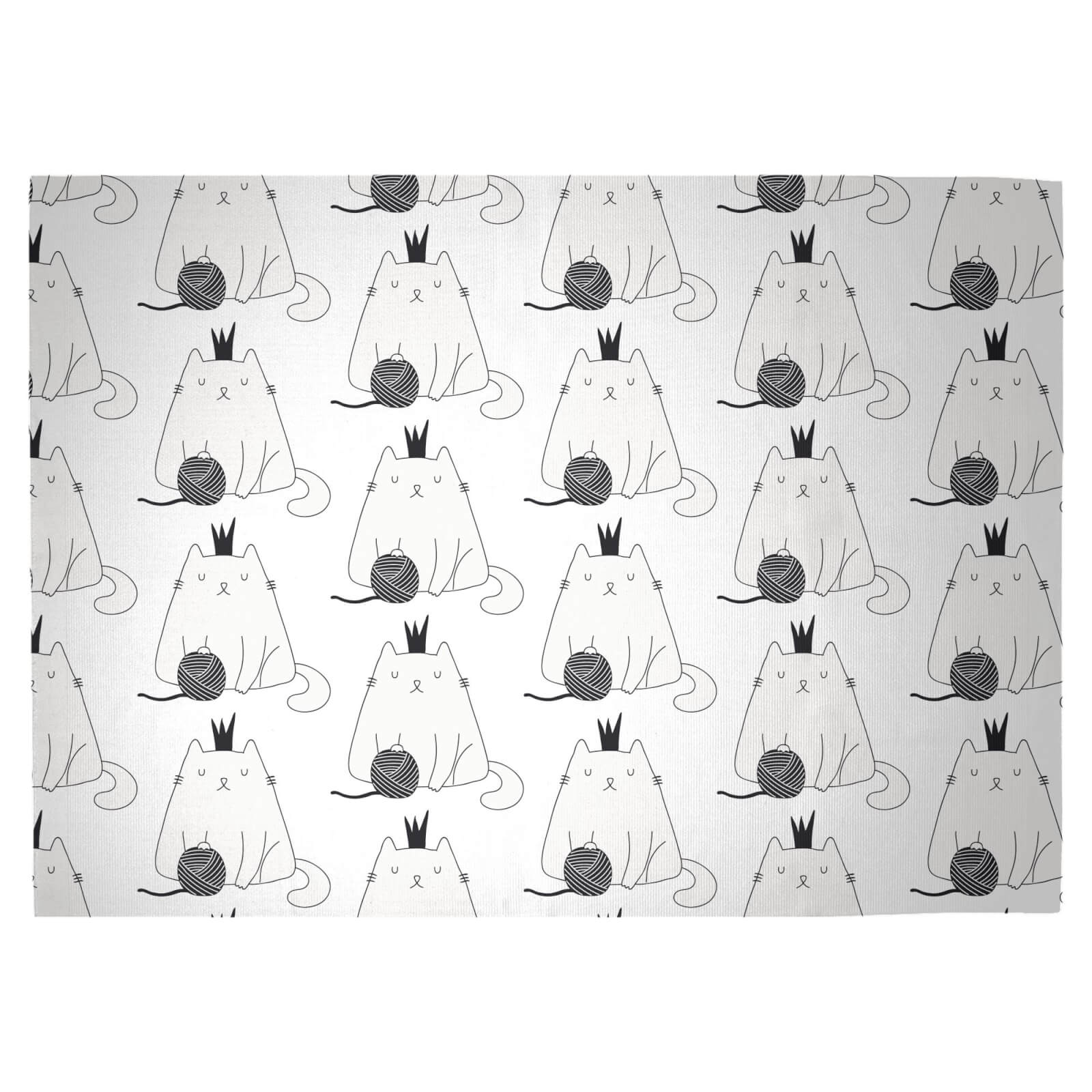 Cat And Wool Woven Rug - Large