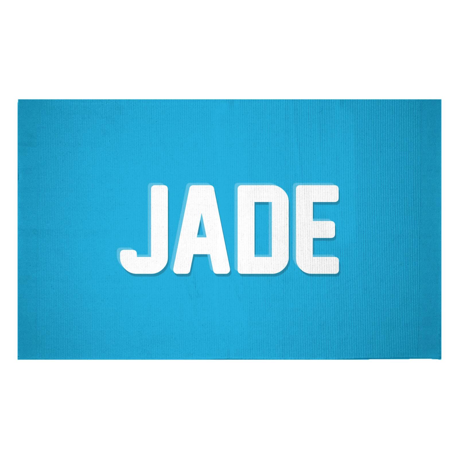 Embossed Jade Woven Rug - Small