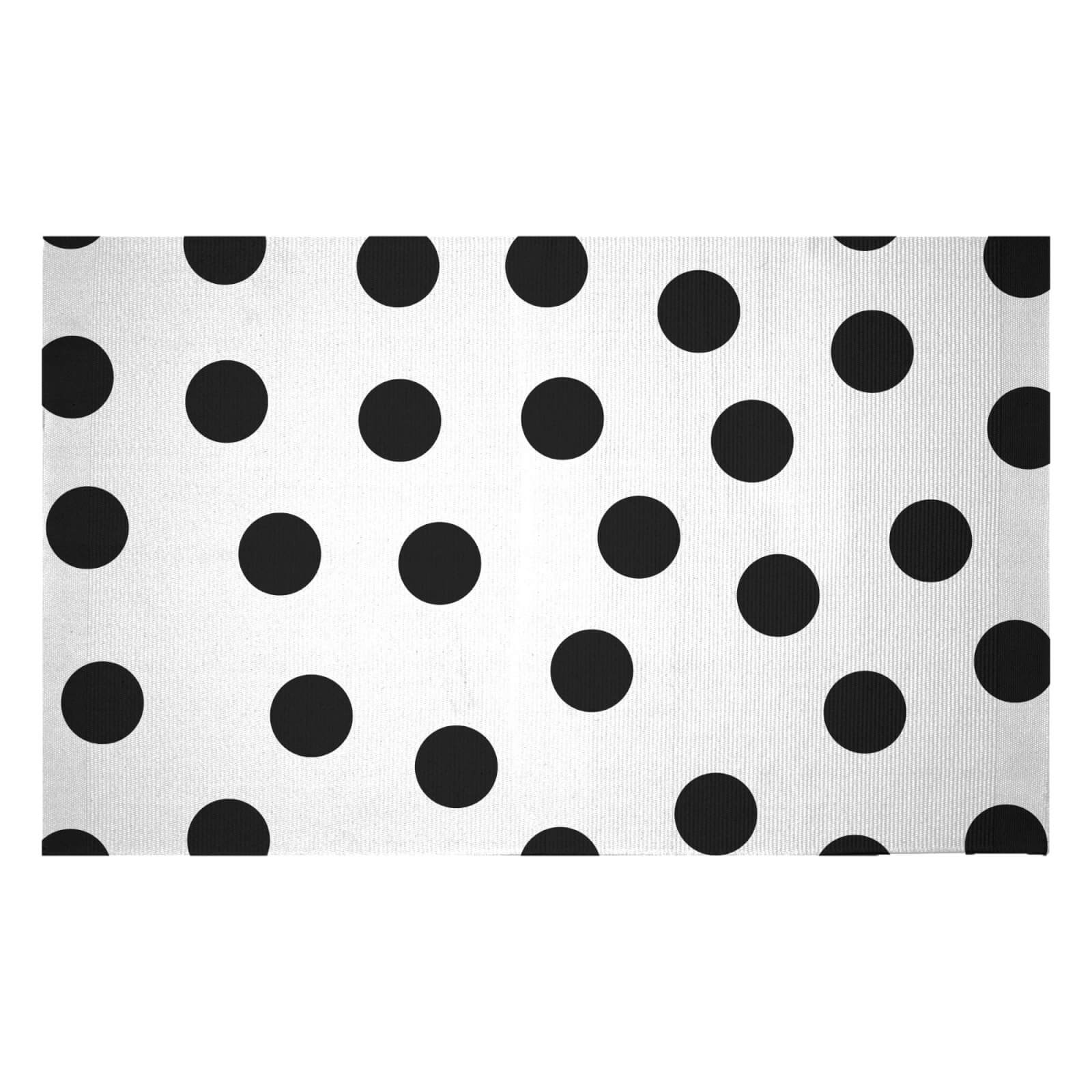 Monochrome Polka Dots Woven Rug - Small