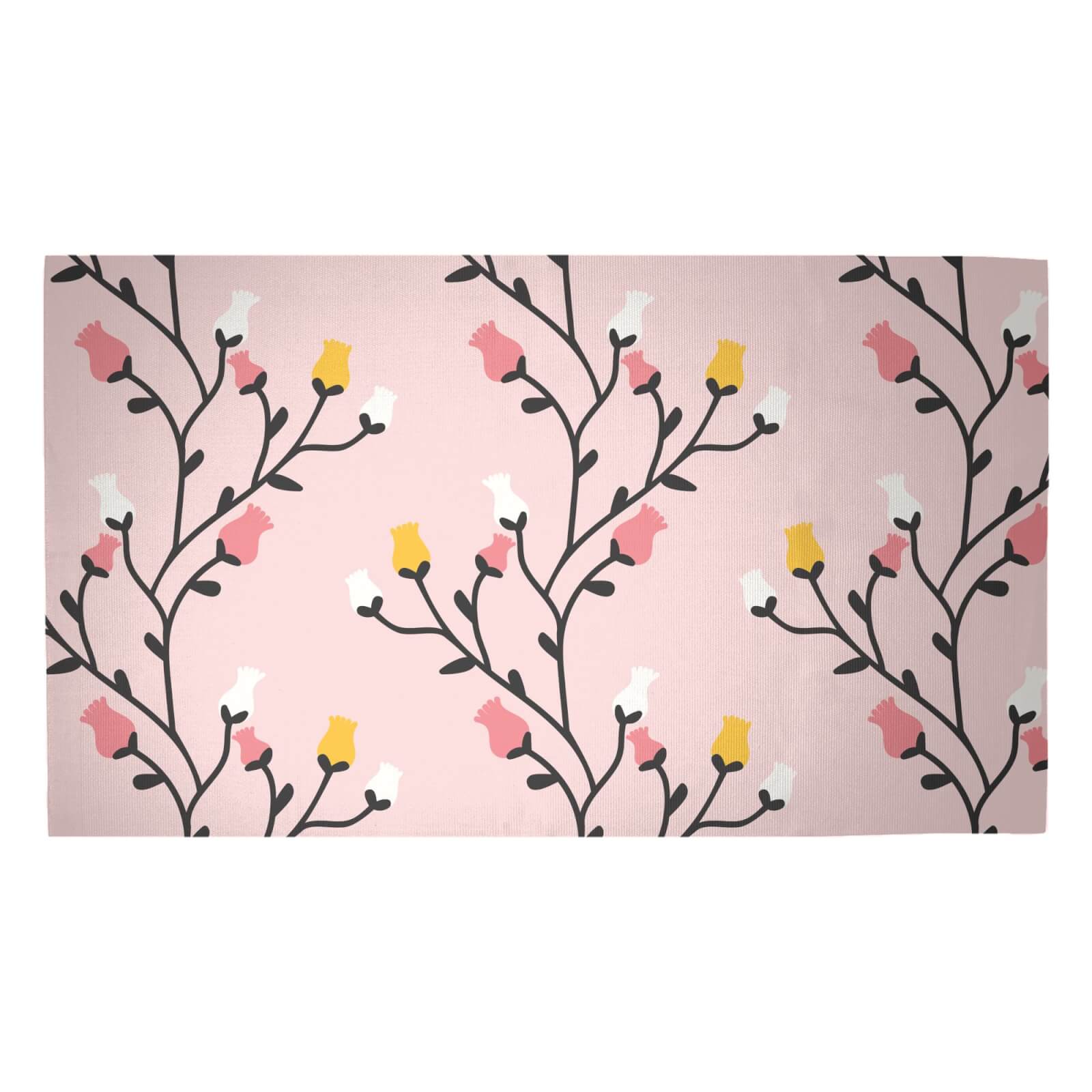 Rose Vines Woven Rug - Medium