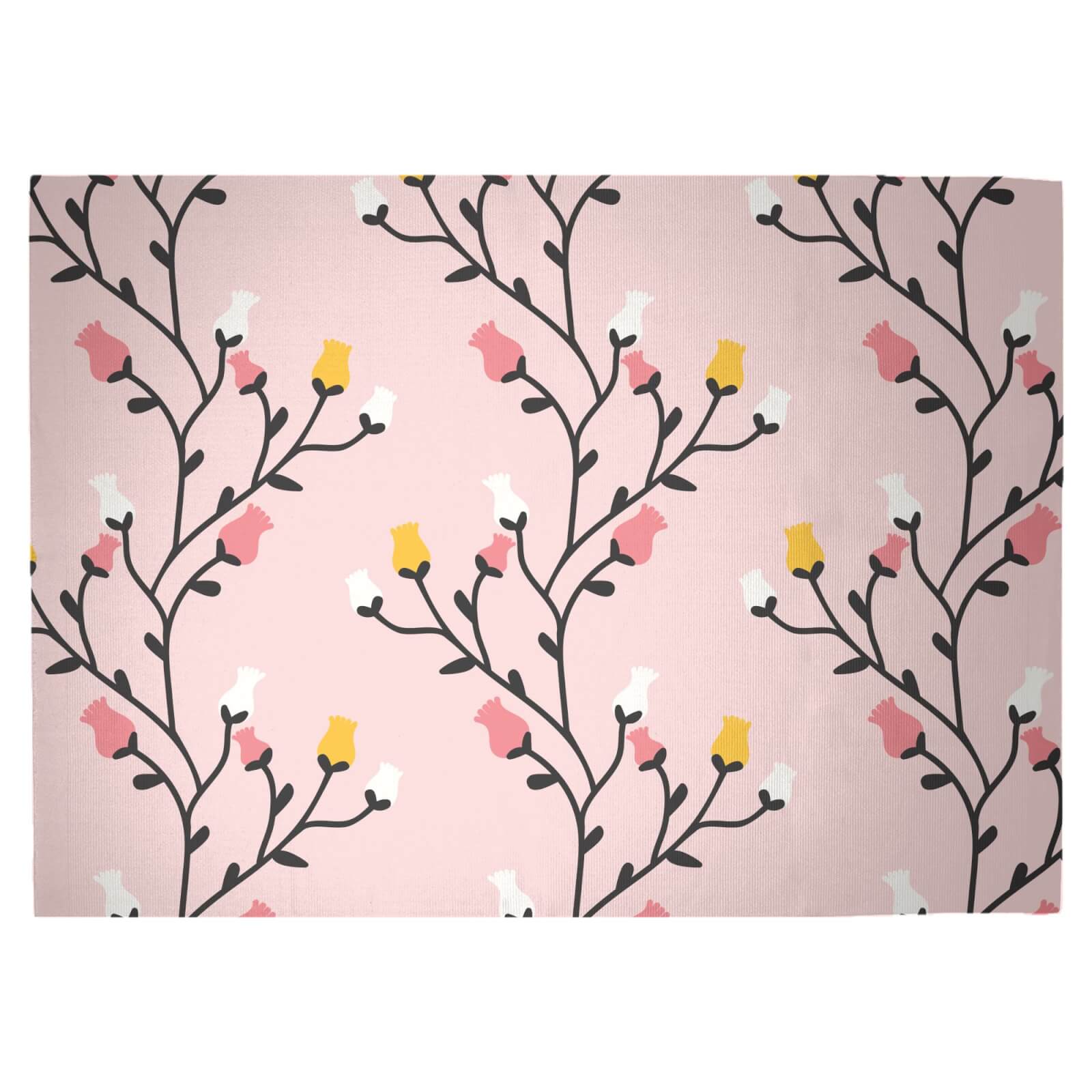 Rose Vines Woven Rug - Large