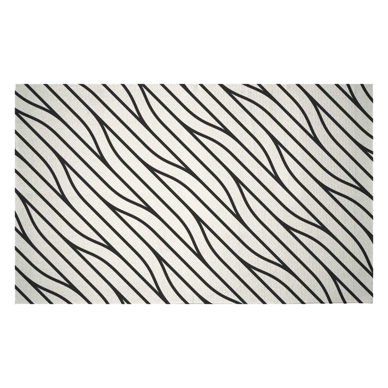 Light Diagonal Parallels Woven Rug - Small