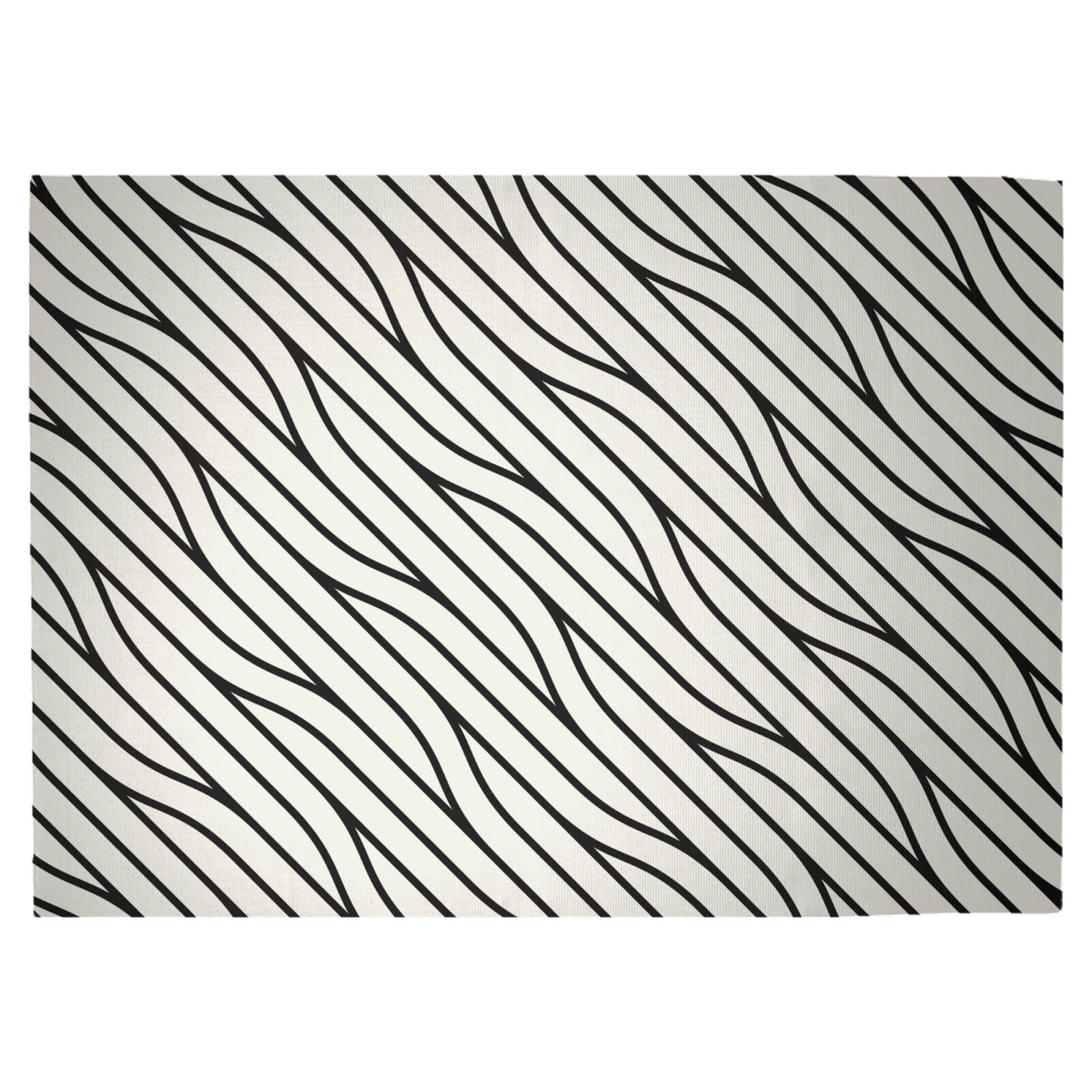 Light Diagonal Parallels Woven Rug - Large