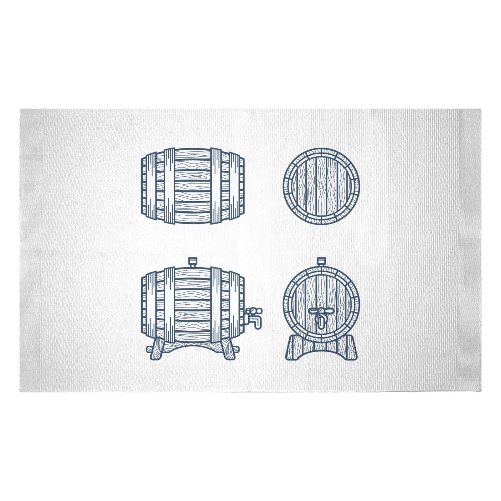 Beer Barrels Woven Rug - Small