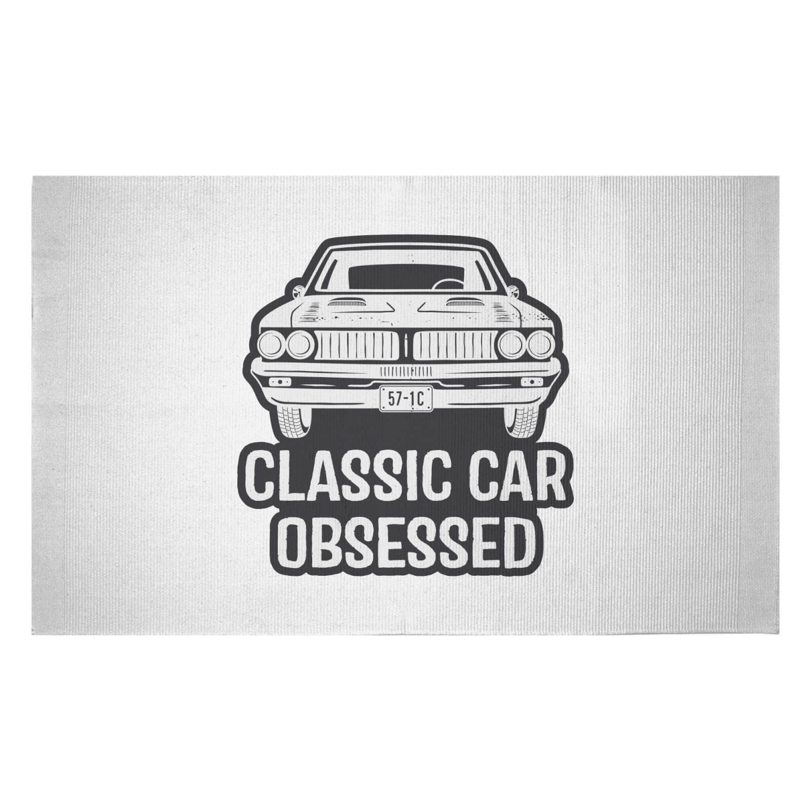 Classic Car Obsessed Woven Rug - Small