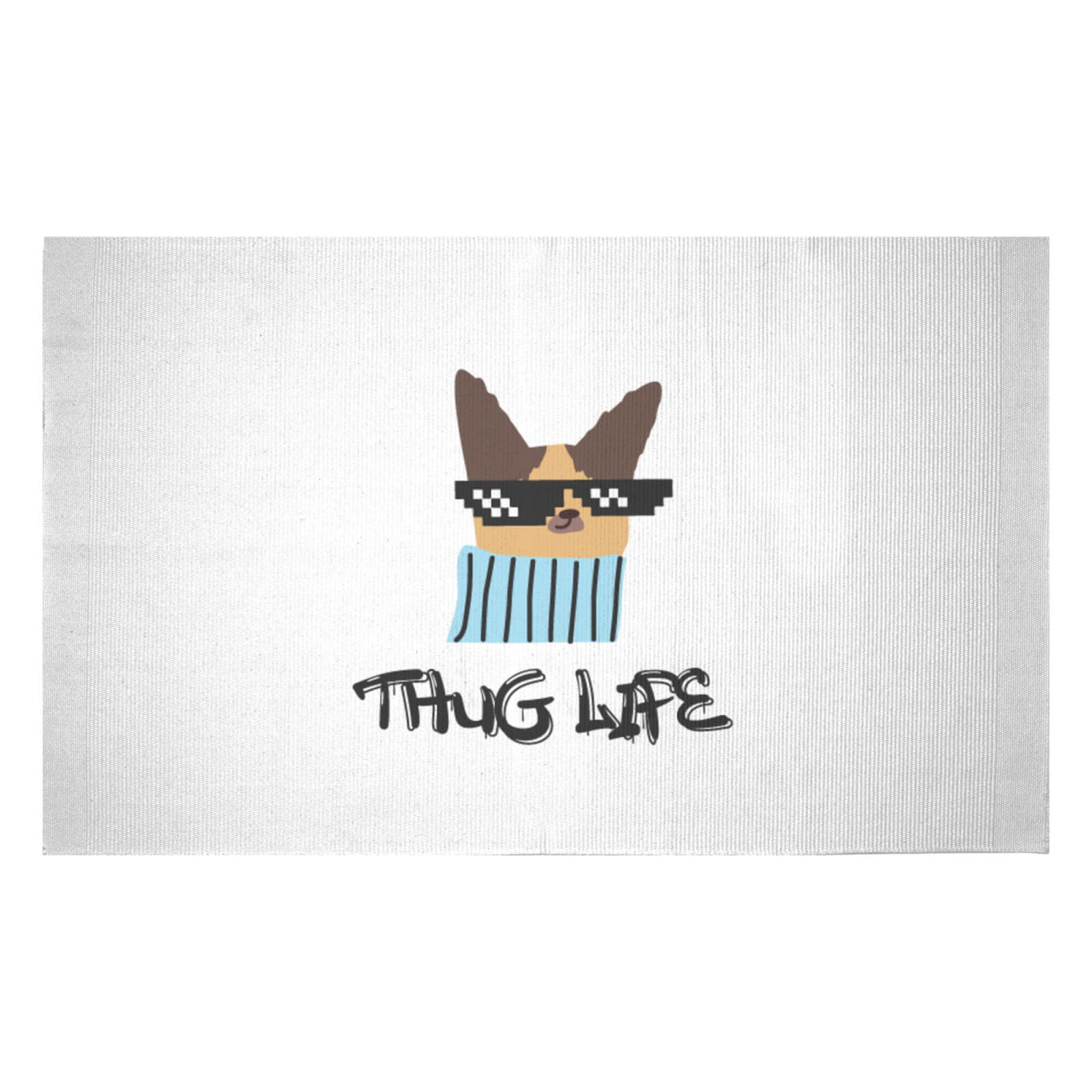 Thug Life Dog Woven Rug - Small