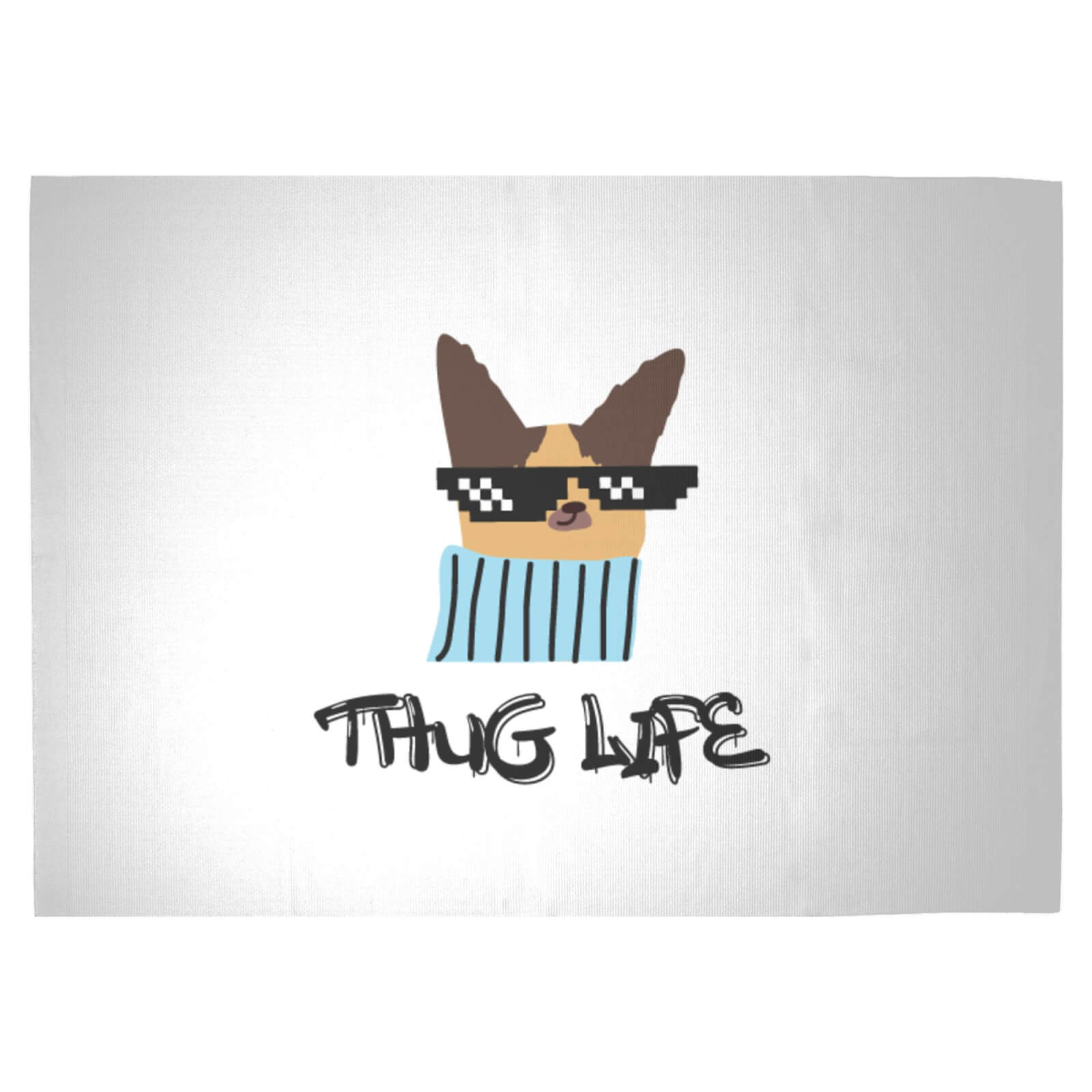 Thug Life Dog Woven Rug - Large