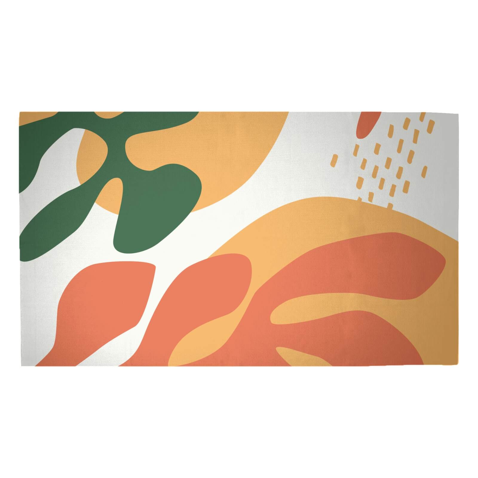 Mid Warm Leaf Pattern Woven Rug - Medium