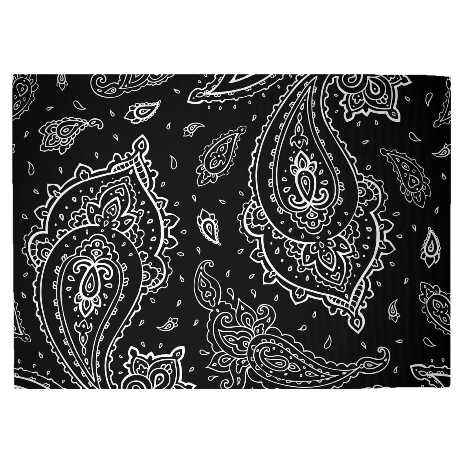 Large Overlapped Paisley Woven Rug - Large