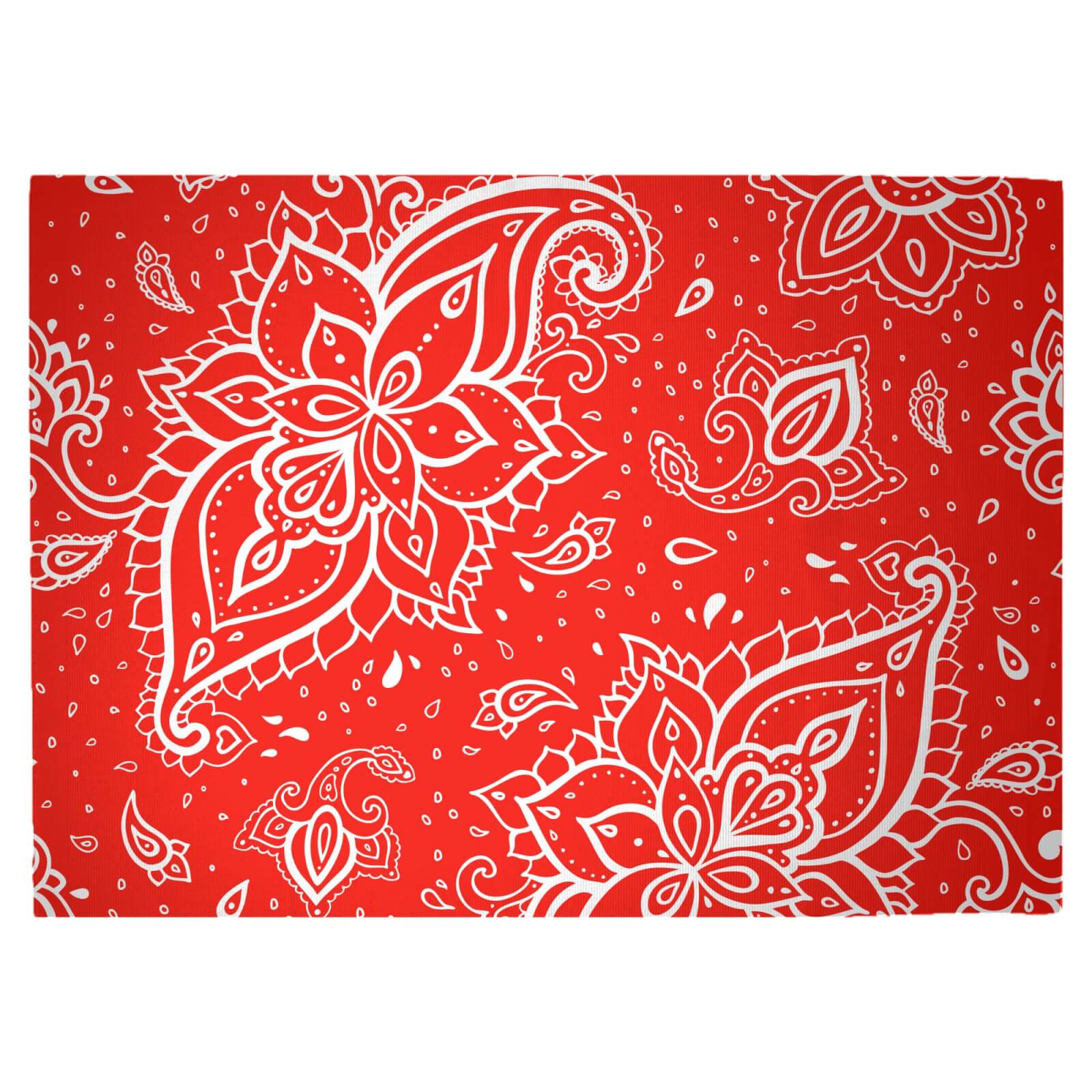 Red Paisley Woven Rug - Large