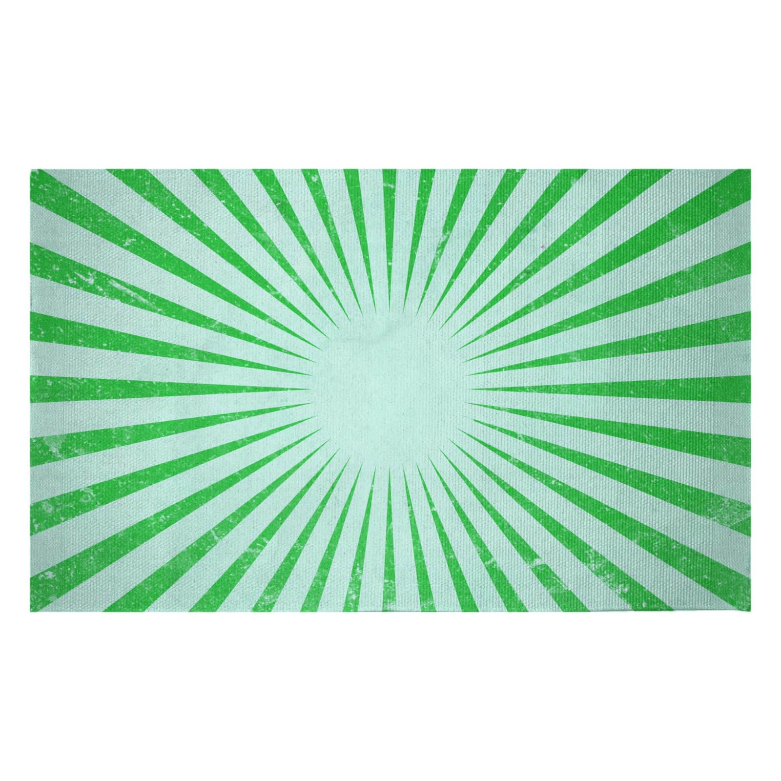 Circus Beams Green Woven Rug - Small