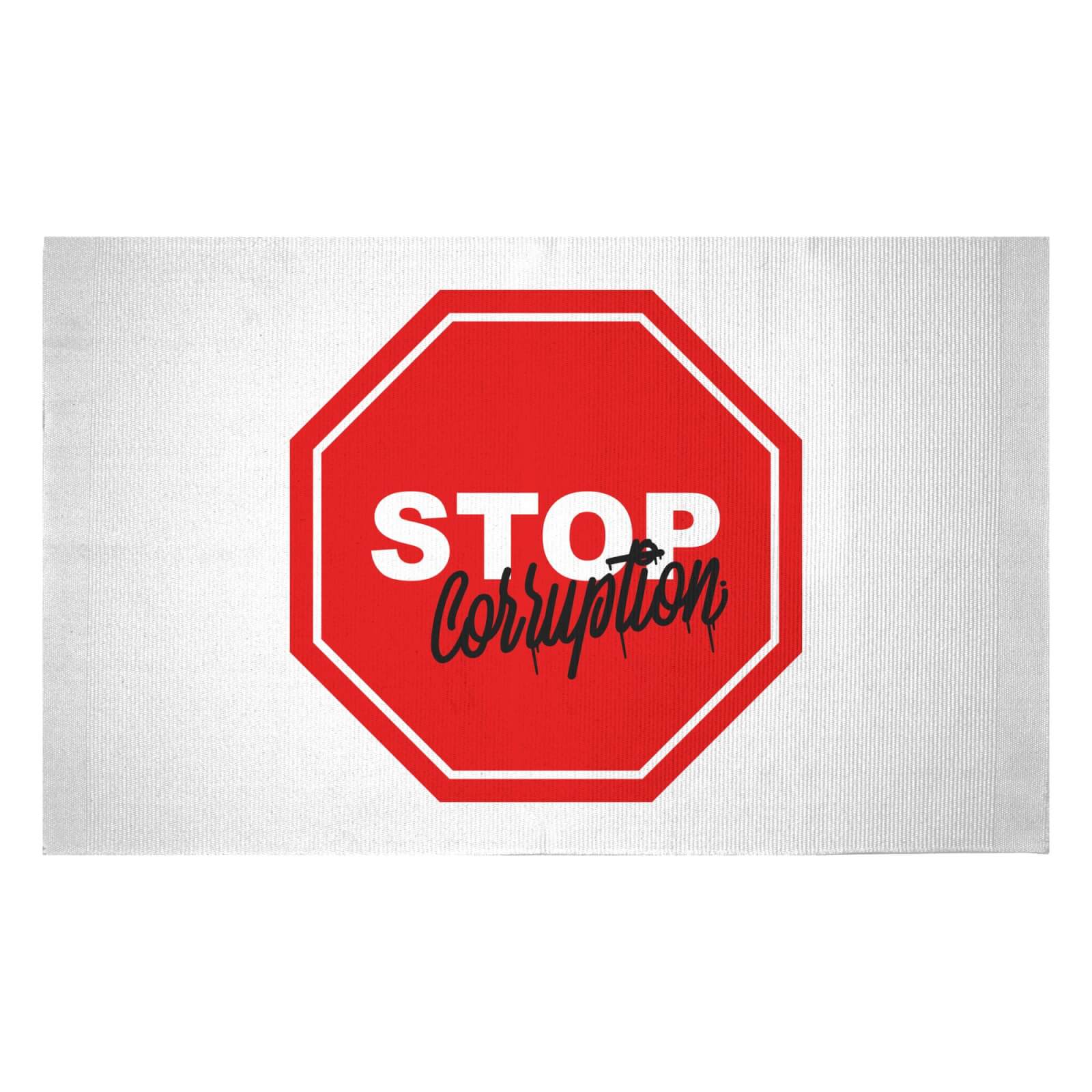 Stop Corruption Woven Rug - Small