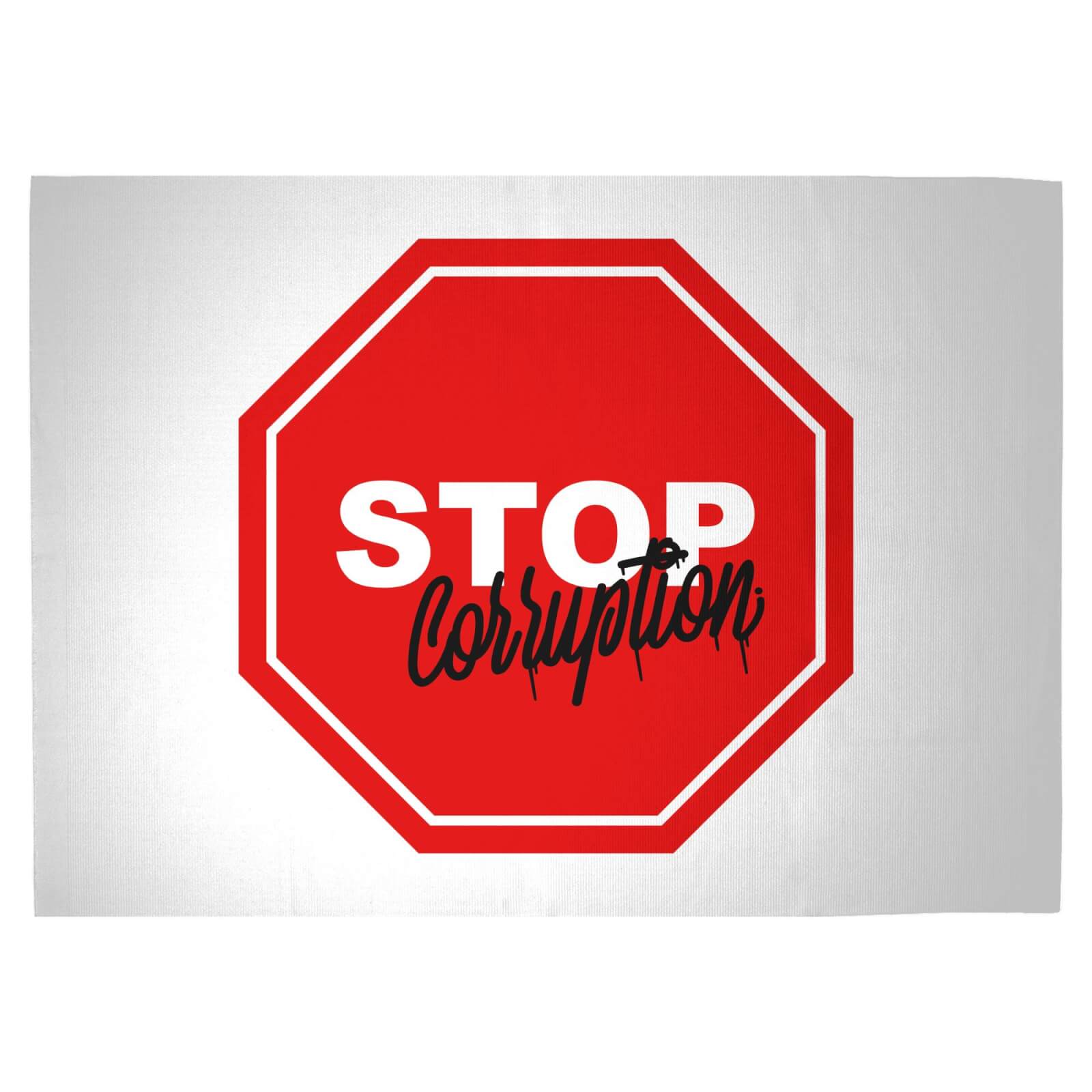 Stop Corruption Woven Rug - Large