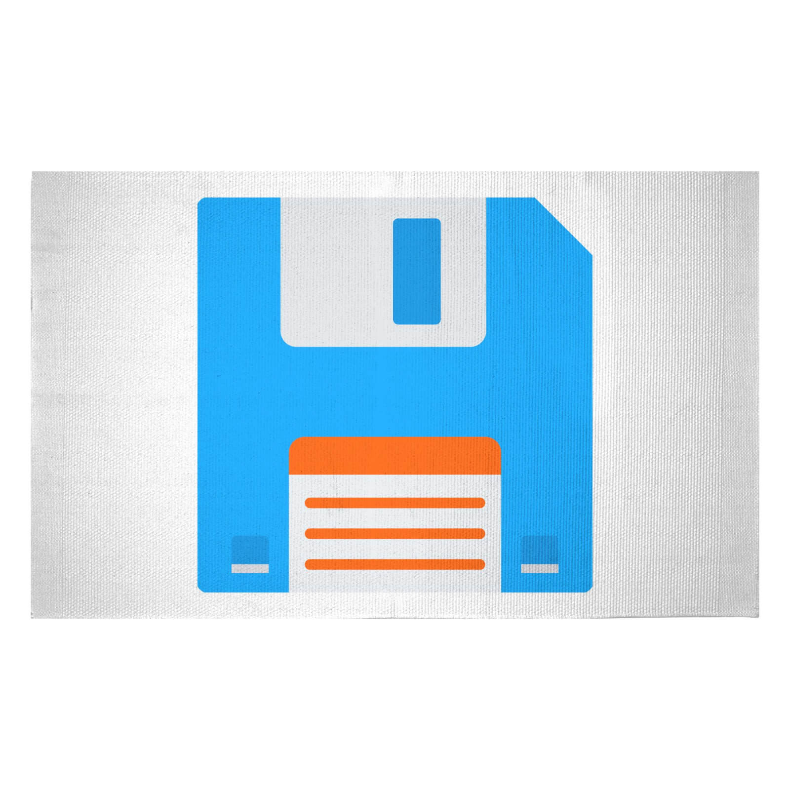 Blue Floppy Disk Woven Rug - Small