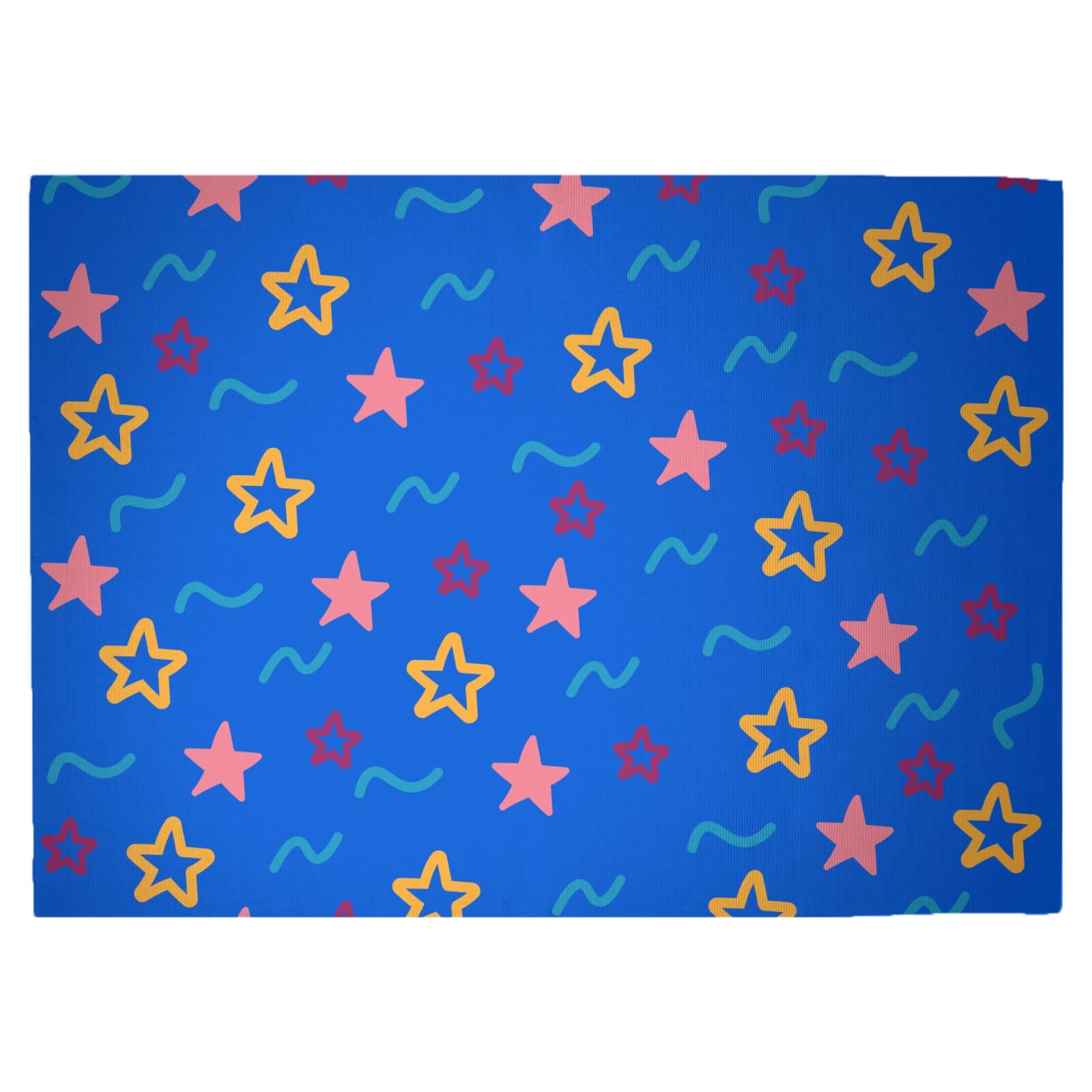 Stars And Squiggles Woven Rug - Large