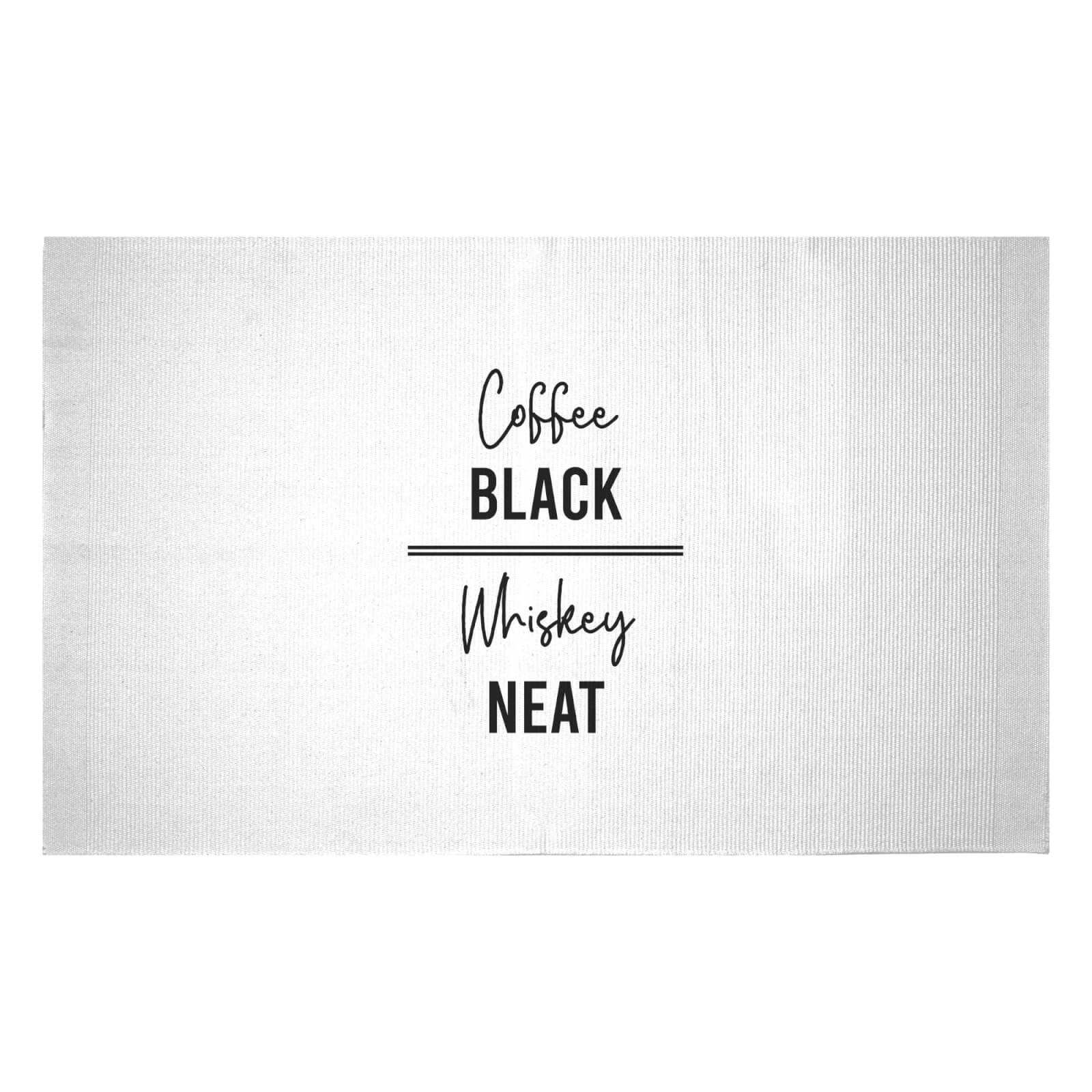 Coffee Black Whiskey Neat Woven Rug - Small