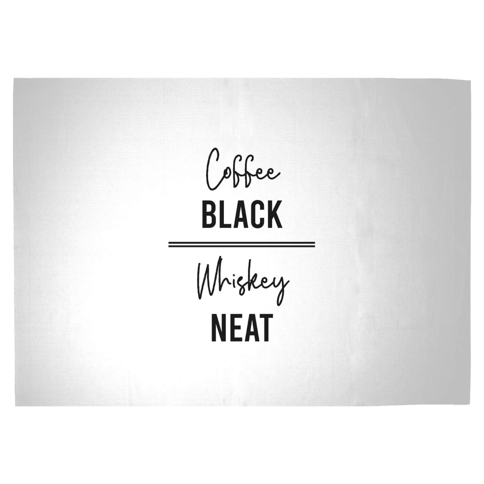 Coffee Black Whiskey Neat Woven Rug - Large