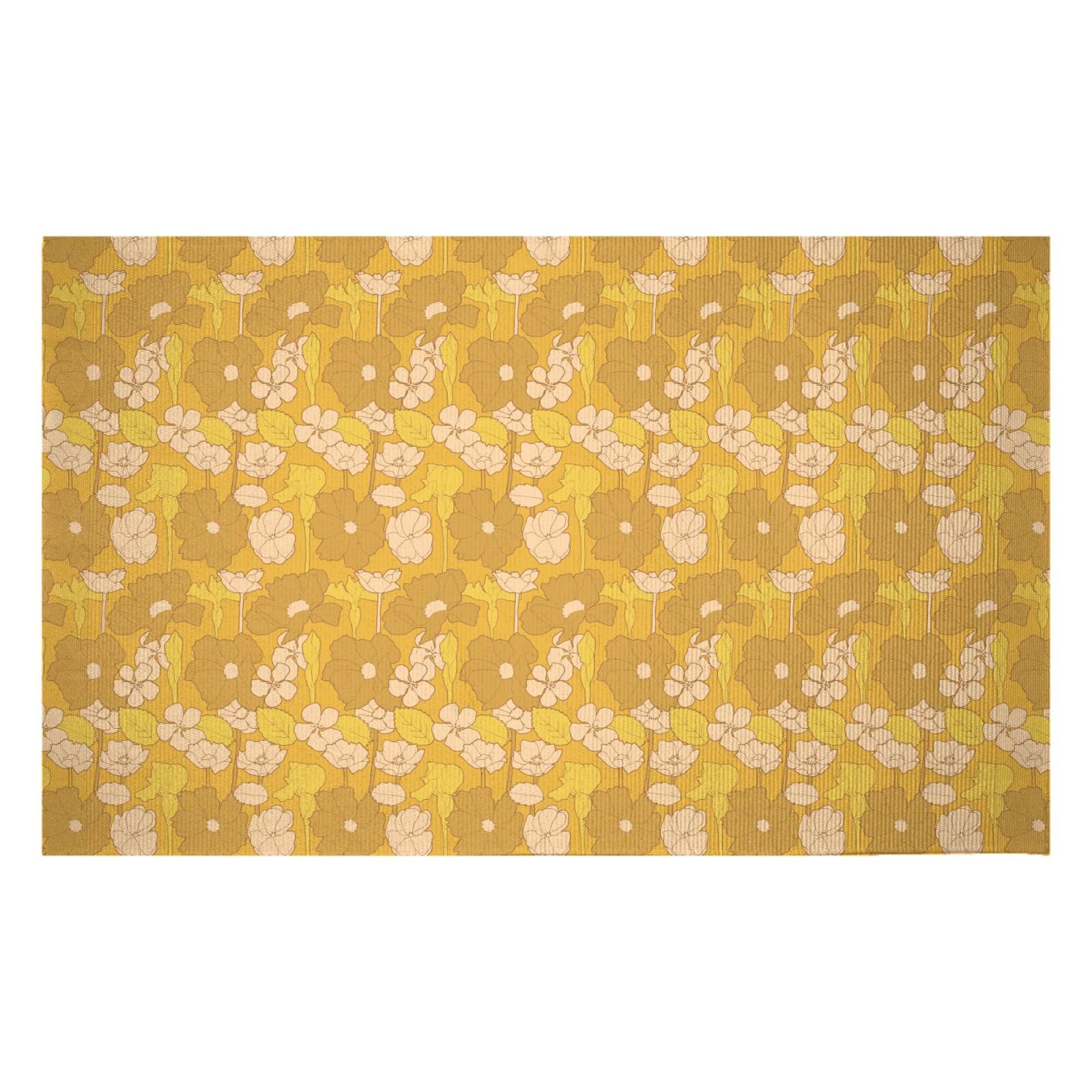 Decorsome 60S Floral Wallpaper Woven Rug - Small