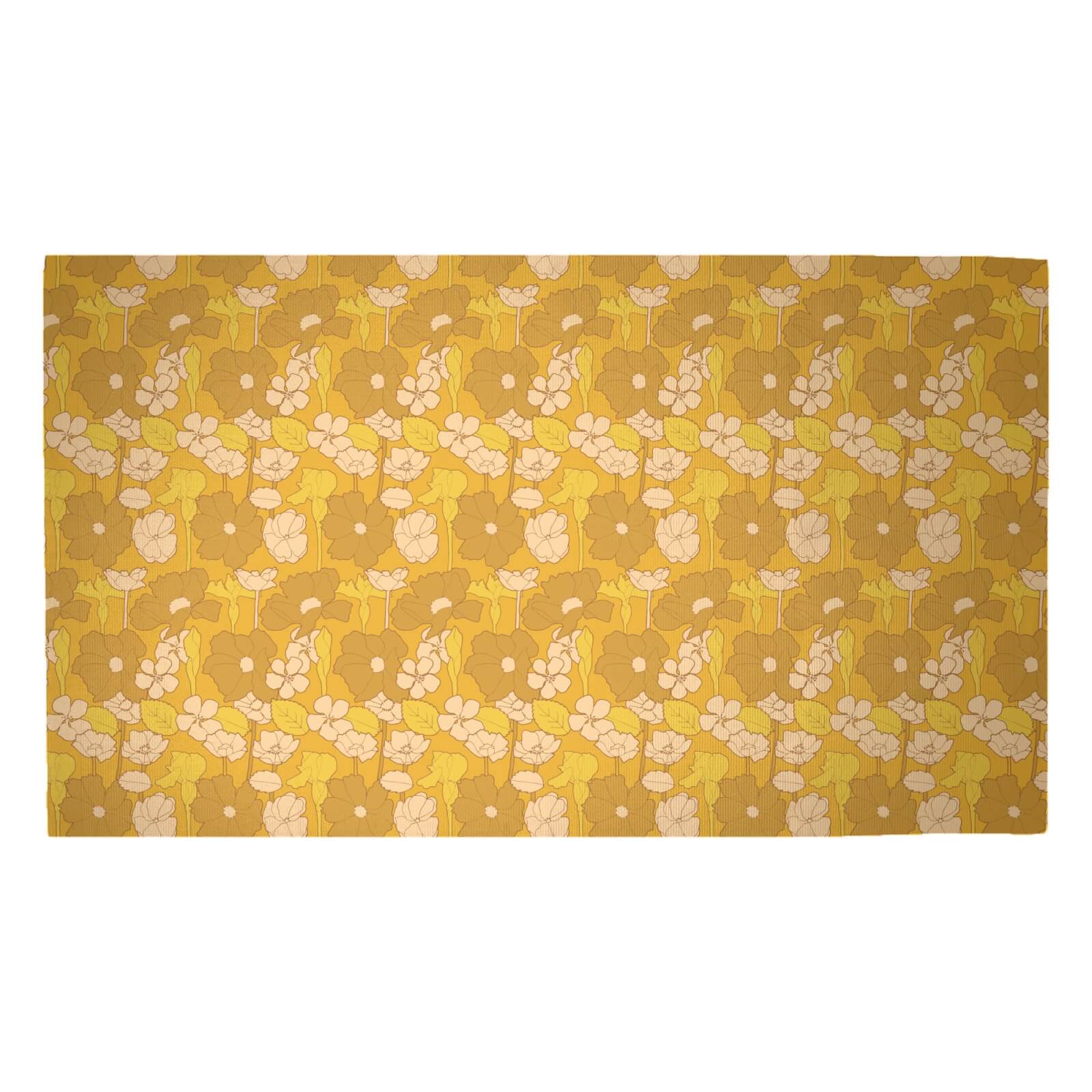 60s Floral Wallpaper Woven Rug - Medium