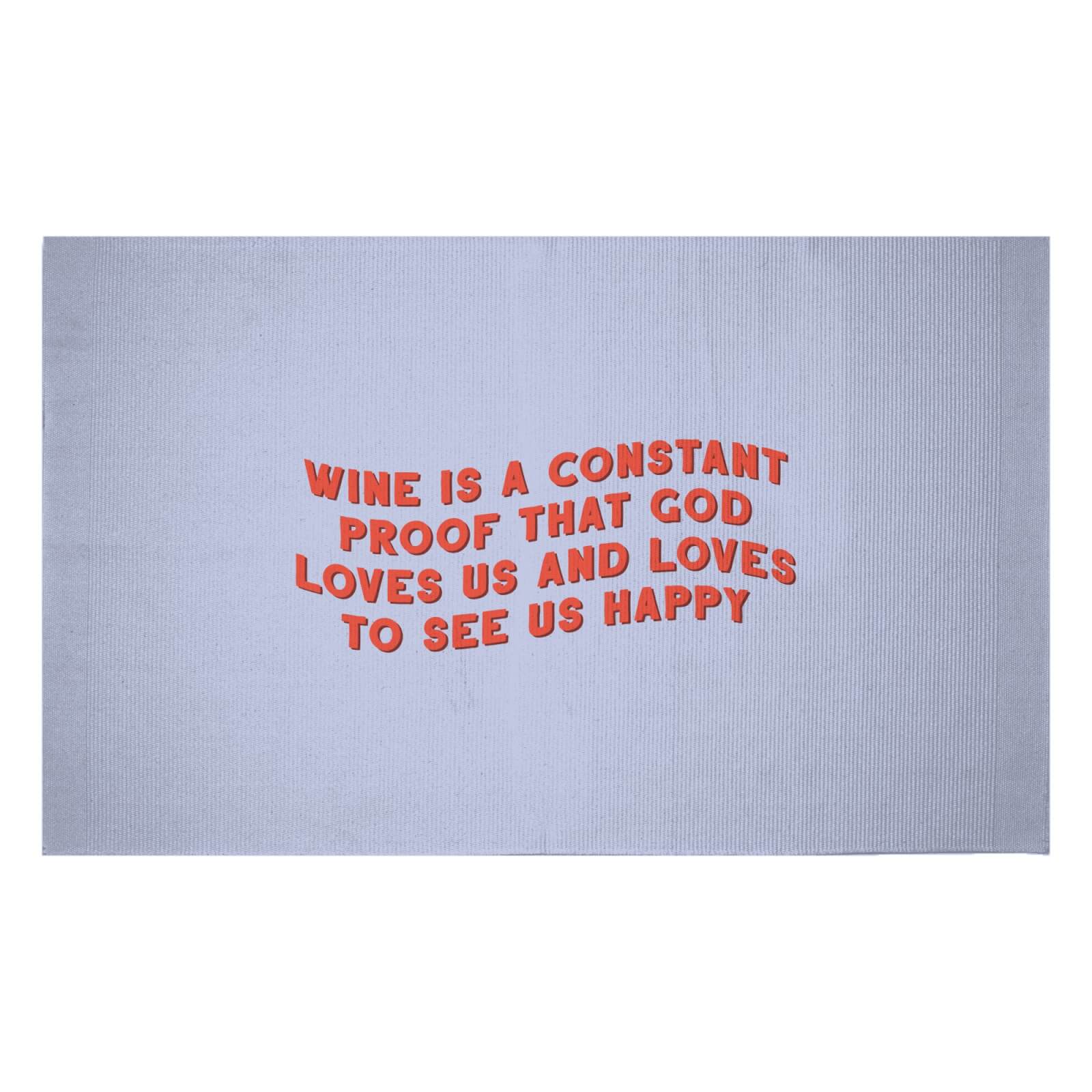 Wine Is A Constant Proof That God Loves Us Woven Rug - Small