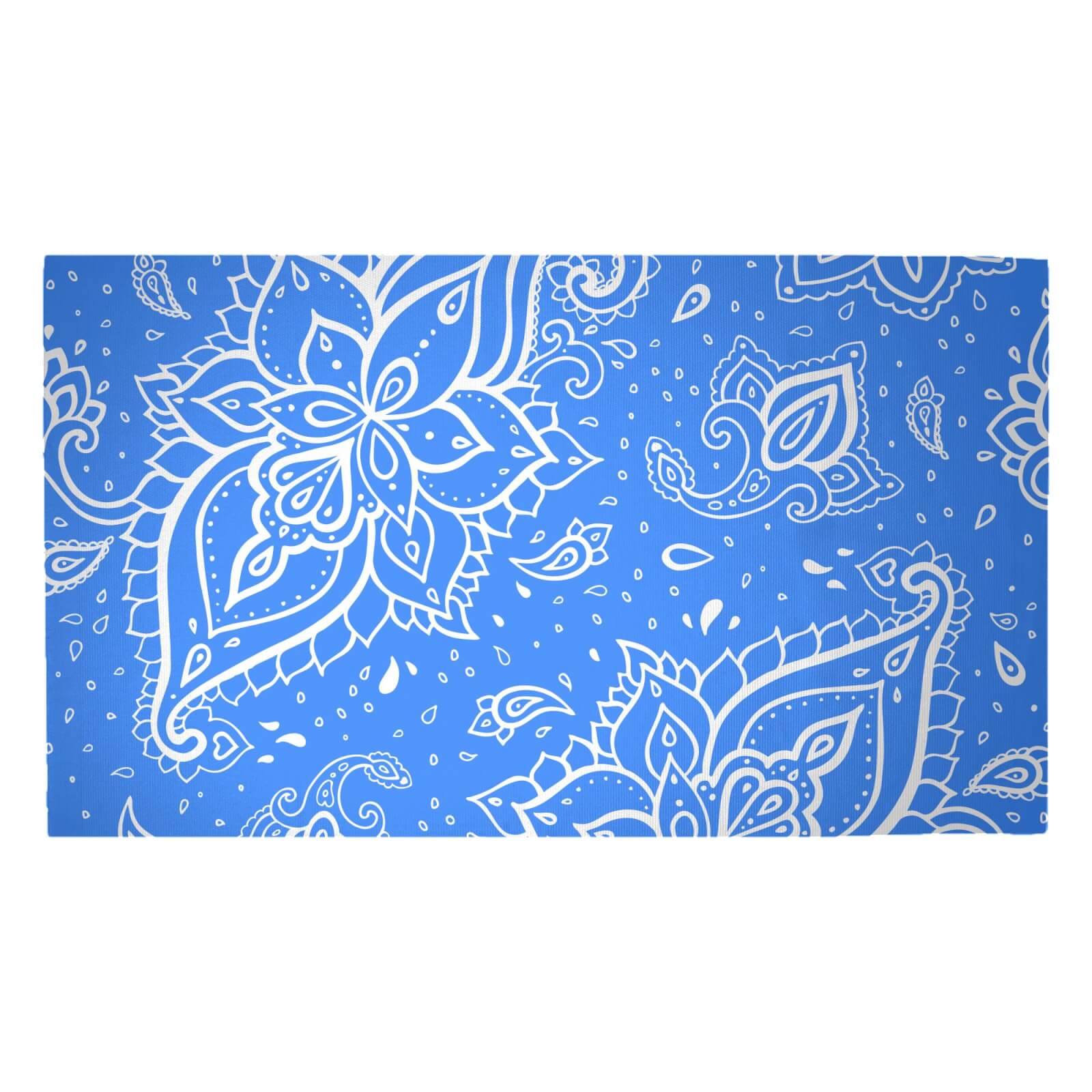 Sky Blue Paisley Woven Rug - Medium