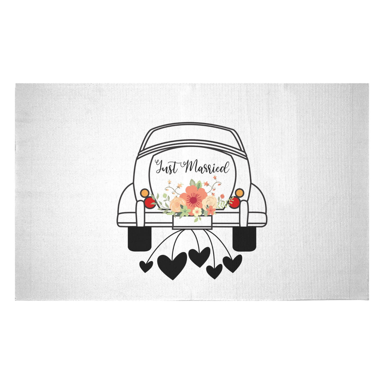 Just Married Car Woven Rug - Small