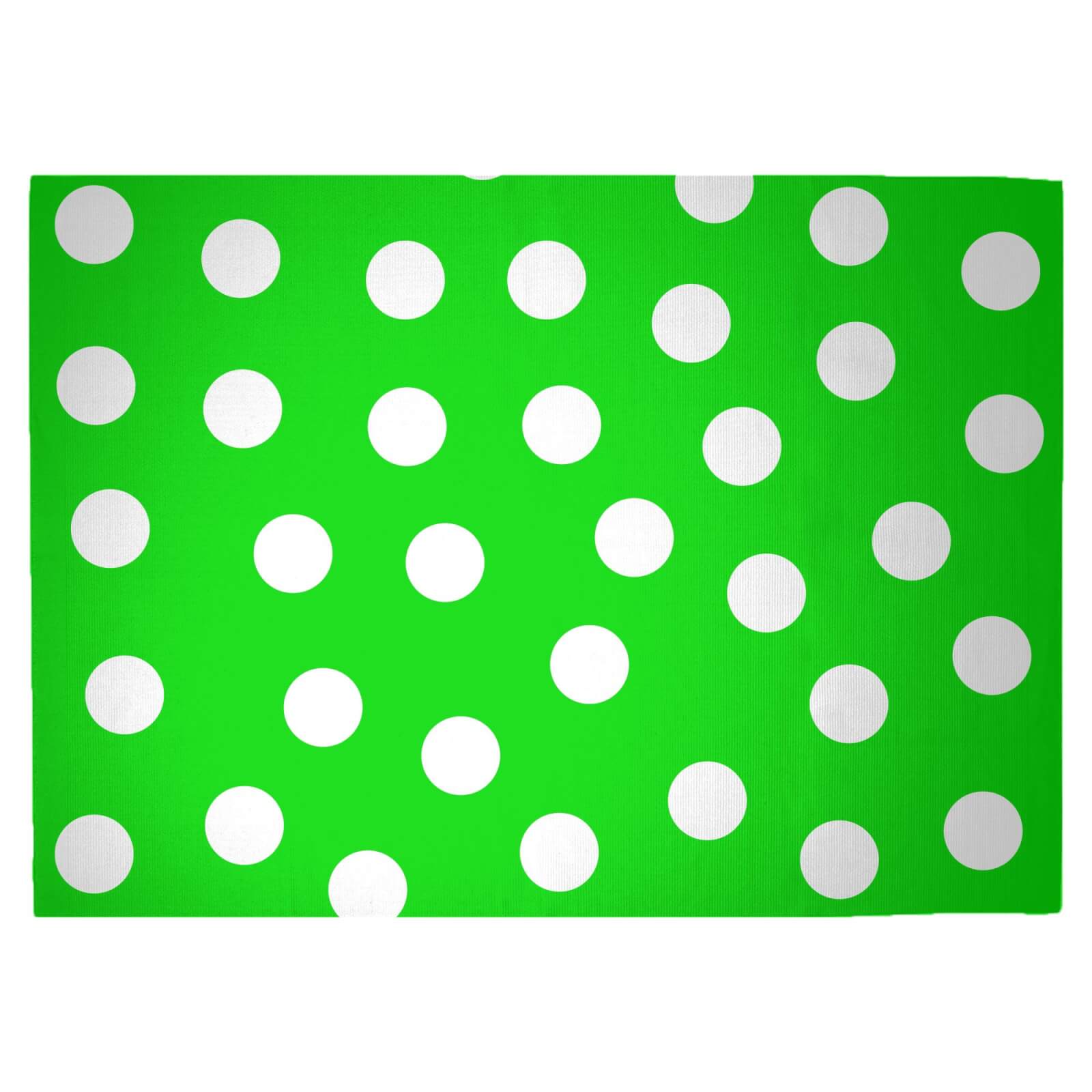 Green Polka Dots Woven Rug - Large