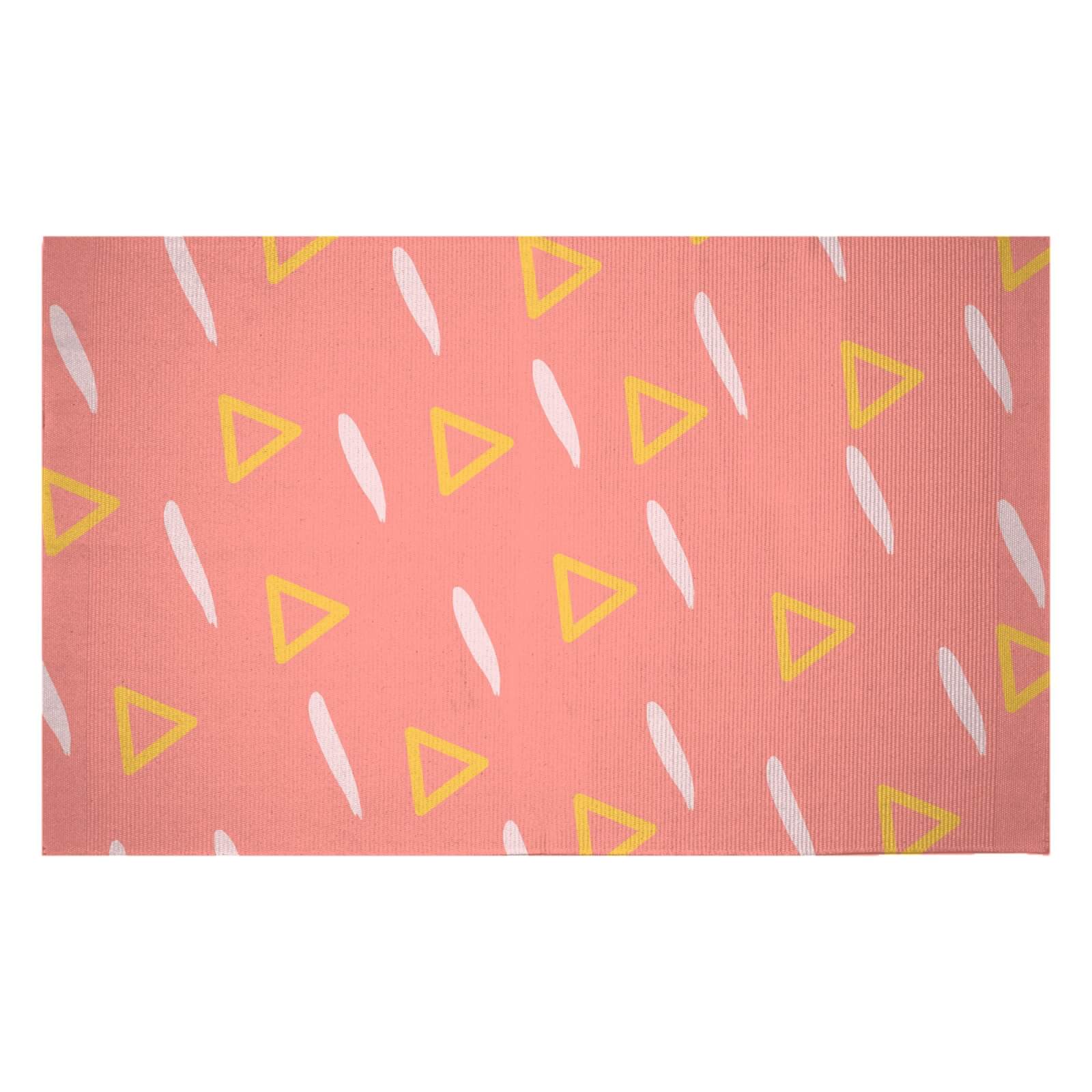 Lines And Triangles Woven Rug - Small