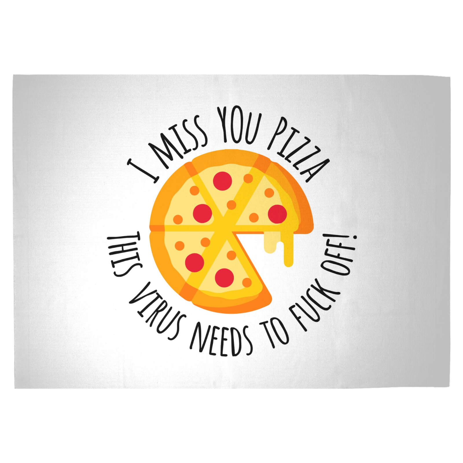 I Miss You Pizza! Woven Rug - Large