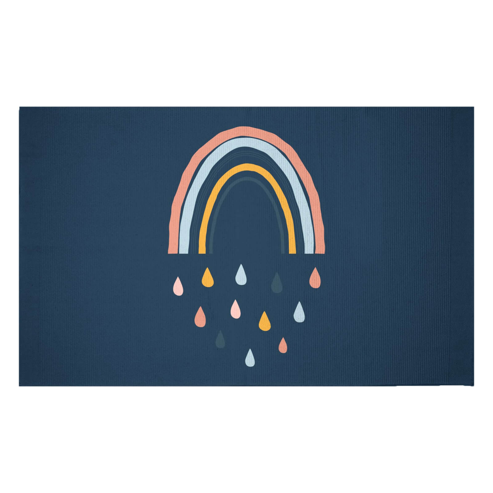 Rainbow And Rain Fall Woven Rug - Small