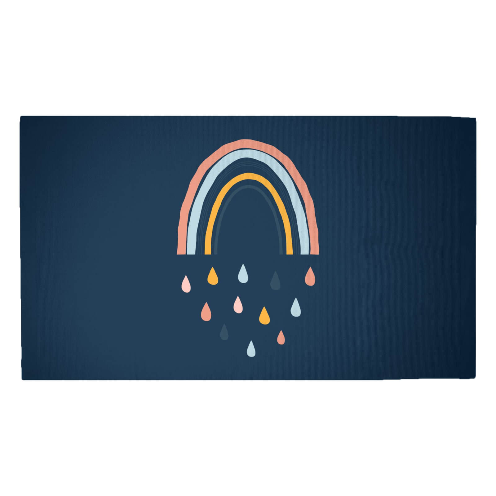 Rainbow And Rain Fall Woven Rug - Medium