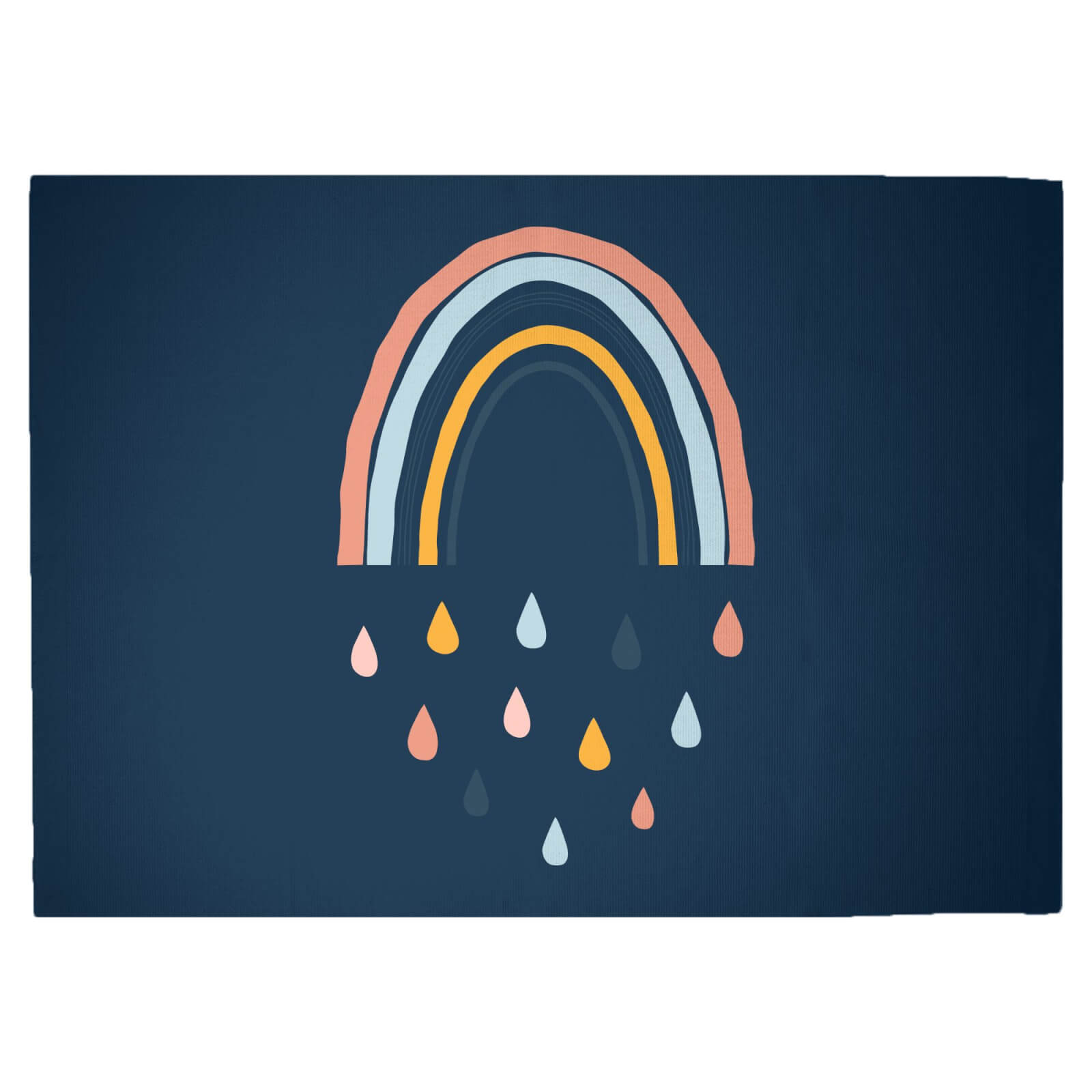 Rainbow And Rain Fall Woven Rug - Large