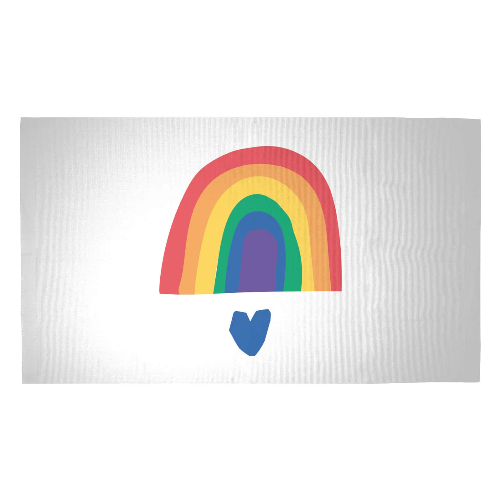 Rainbow And Heart Woven Rug - Medium