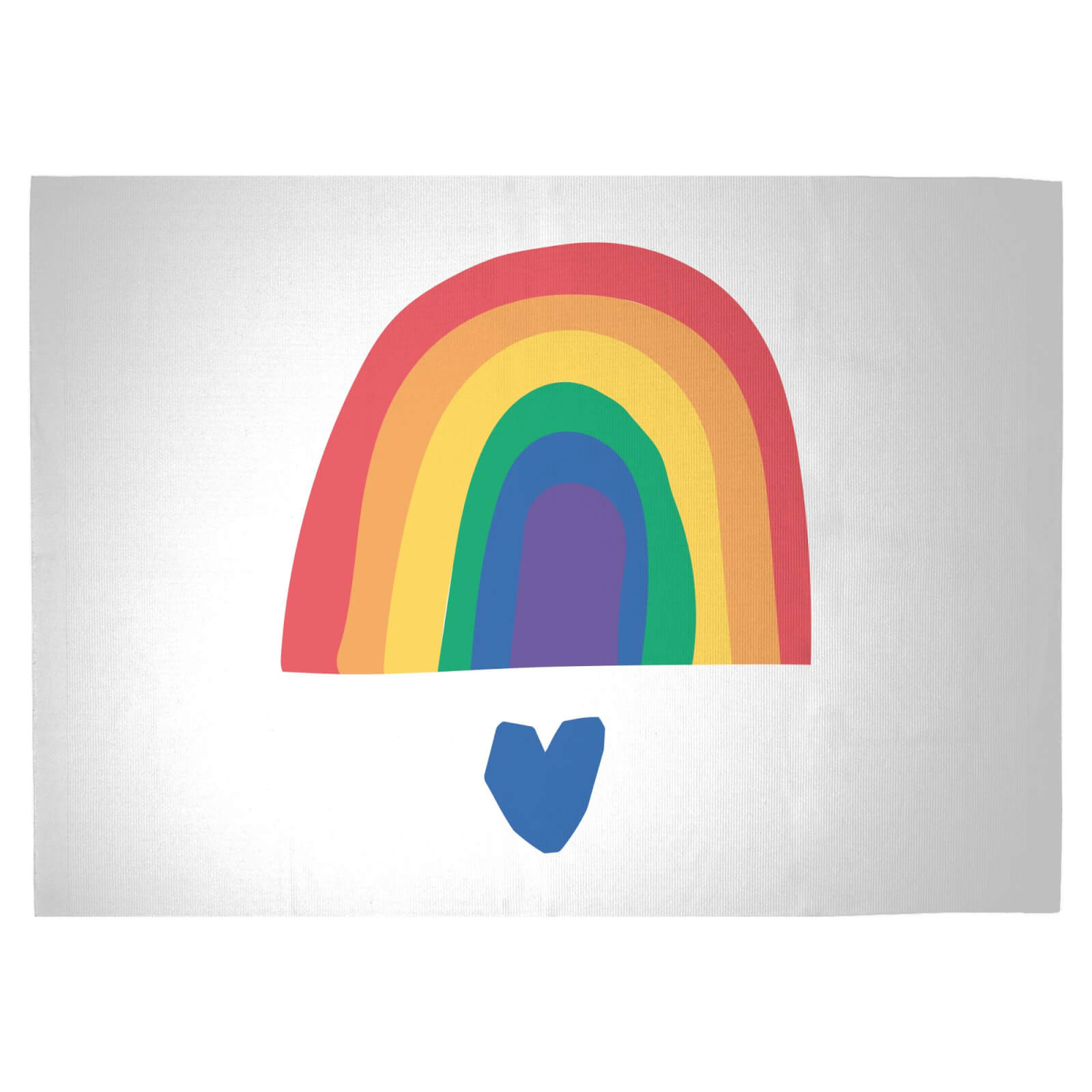 Rainbow And Heart Woven Rug - Large