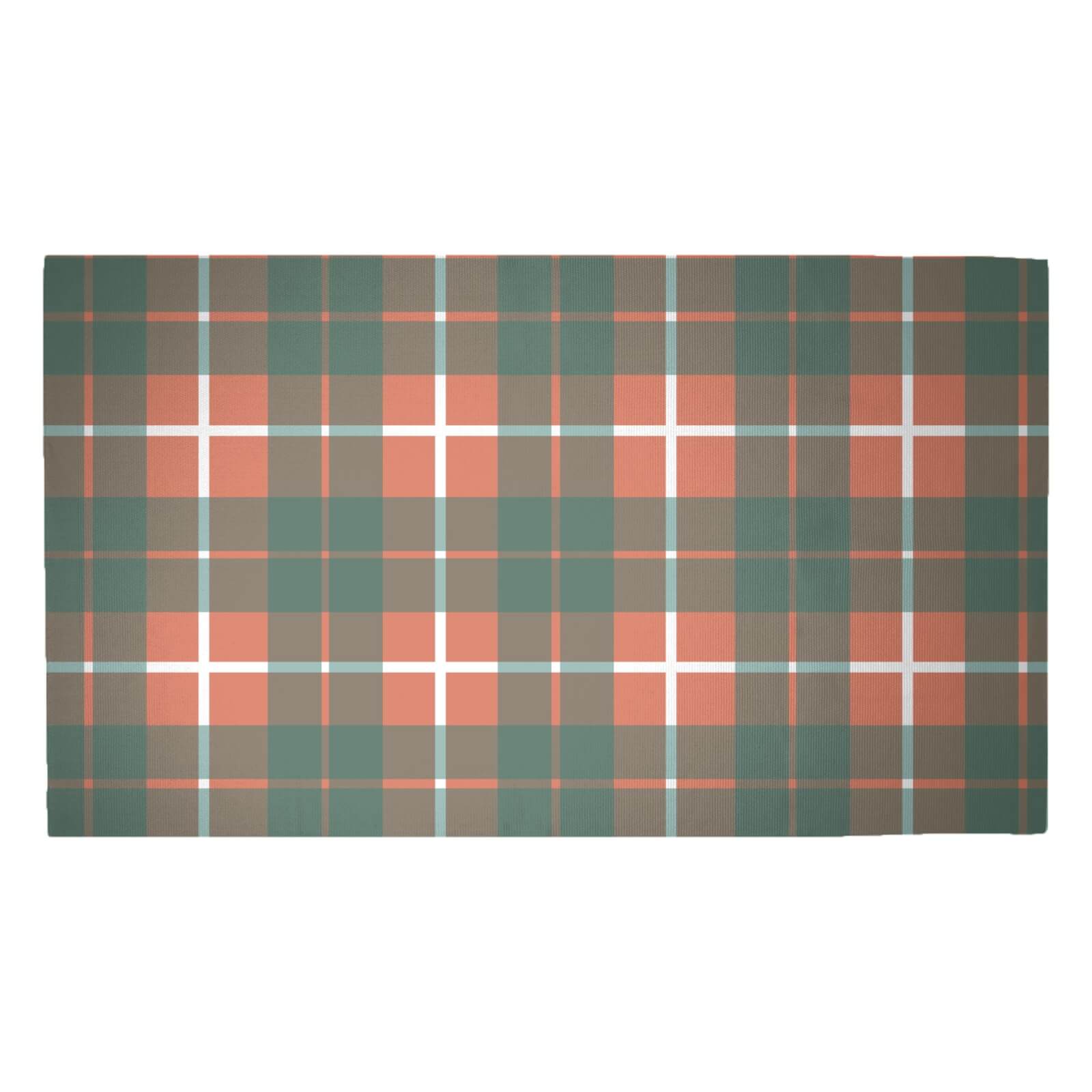 Tartan Orange Woven Rug - Medium