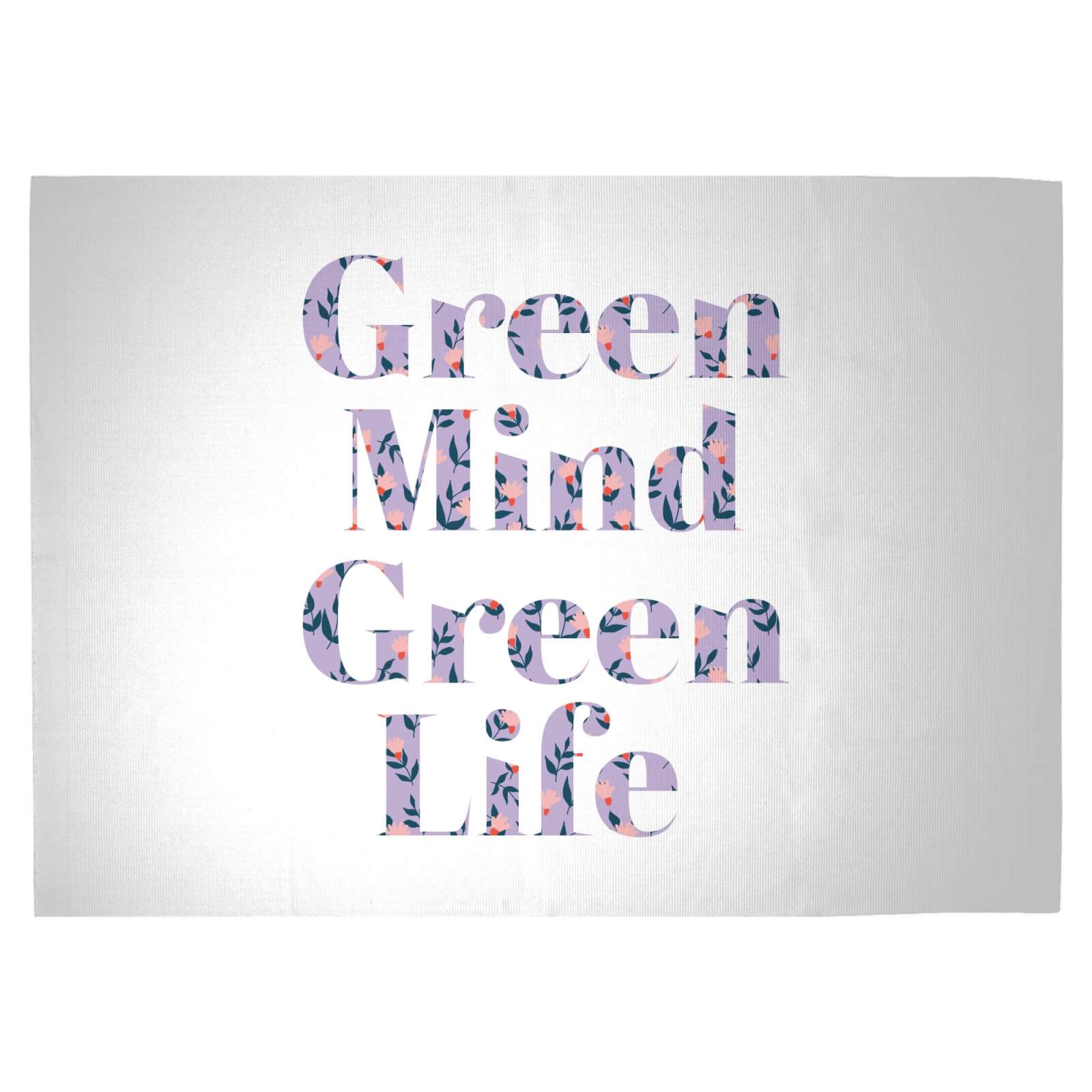 Green Mind Green Life Woven Rug - Large