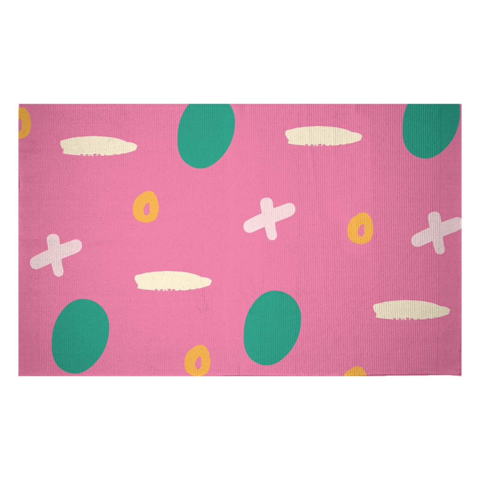 Noughts And Crosses Woven Rug - Small