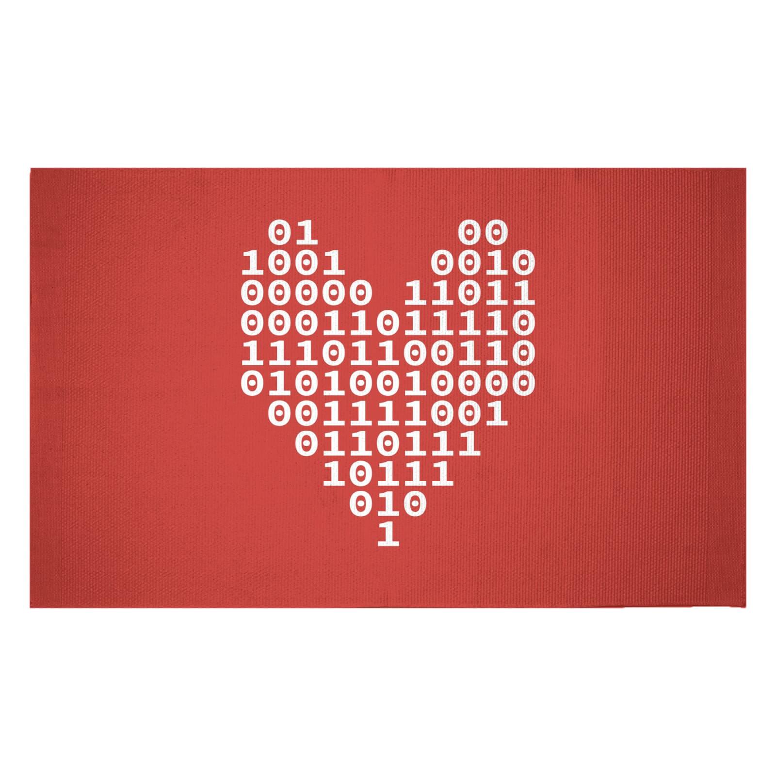 Binary Heart Woven Rug - Small