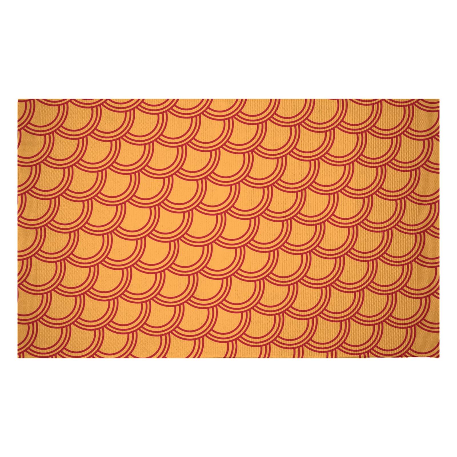Chinese Pattern Yellow & Red Woven Rug - Small