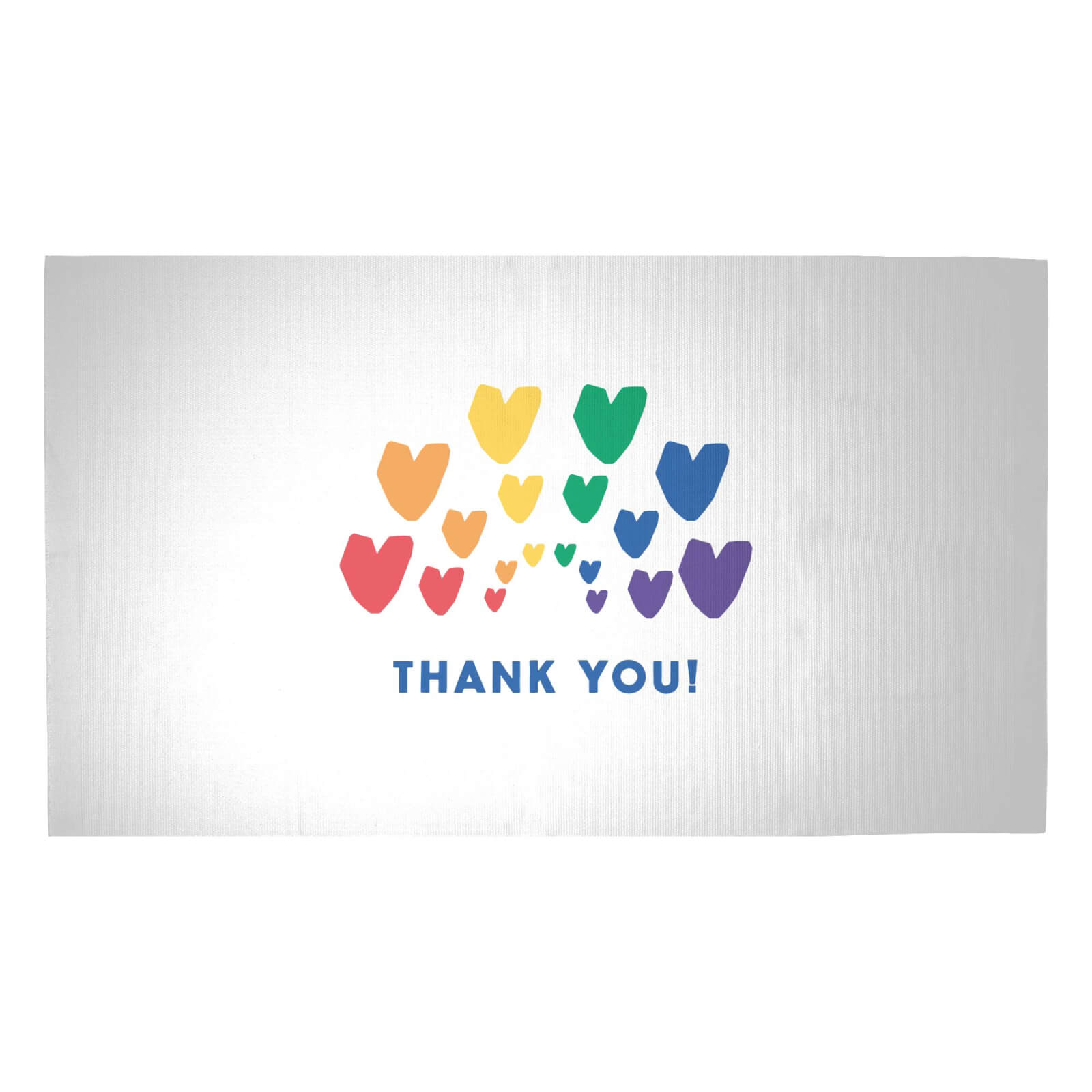 Thank You Rainbow Hearts Woven Rug - Medium